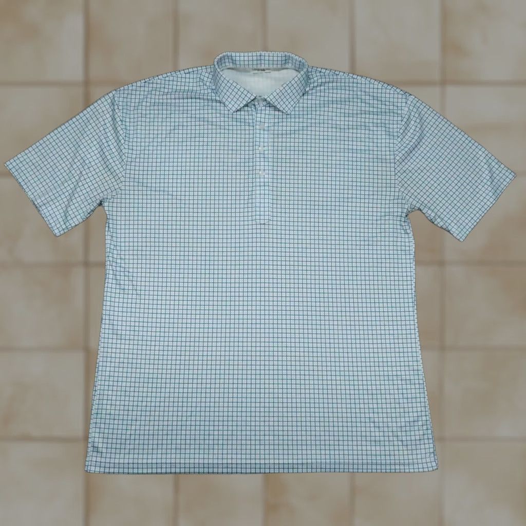 CO VINTAGE: Collars & Co Shirt Mens XXL Blue Check Polo Short Sleeve Golf Wicking Stretch Size US XXL / EU 58 / 5 - 1 Thumbnail