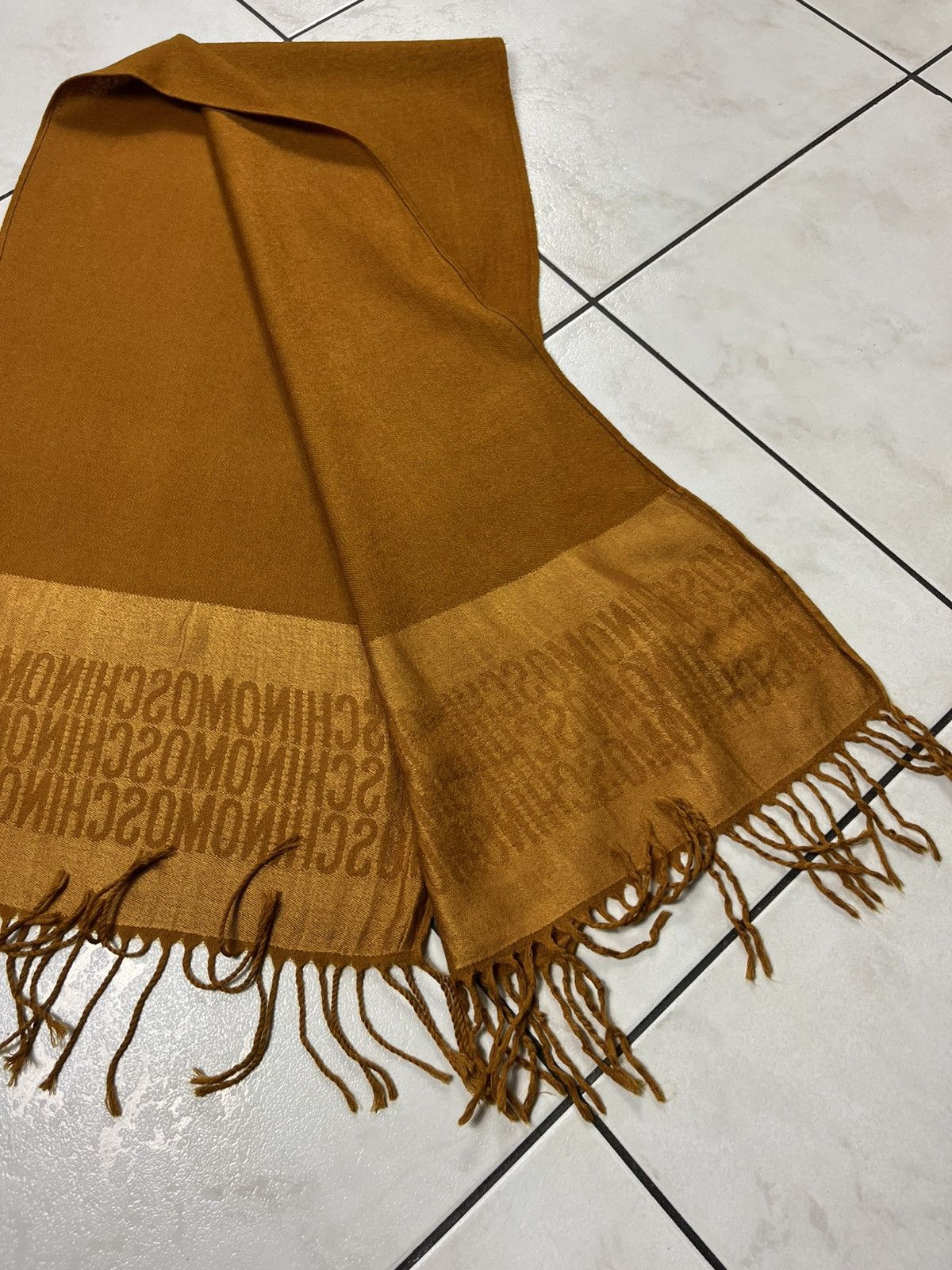 Moschino × Vintage Vintage Moschino wool silk scarf with logo monogram luxury Size ONE SIZE - 6 Thumbnail