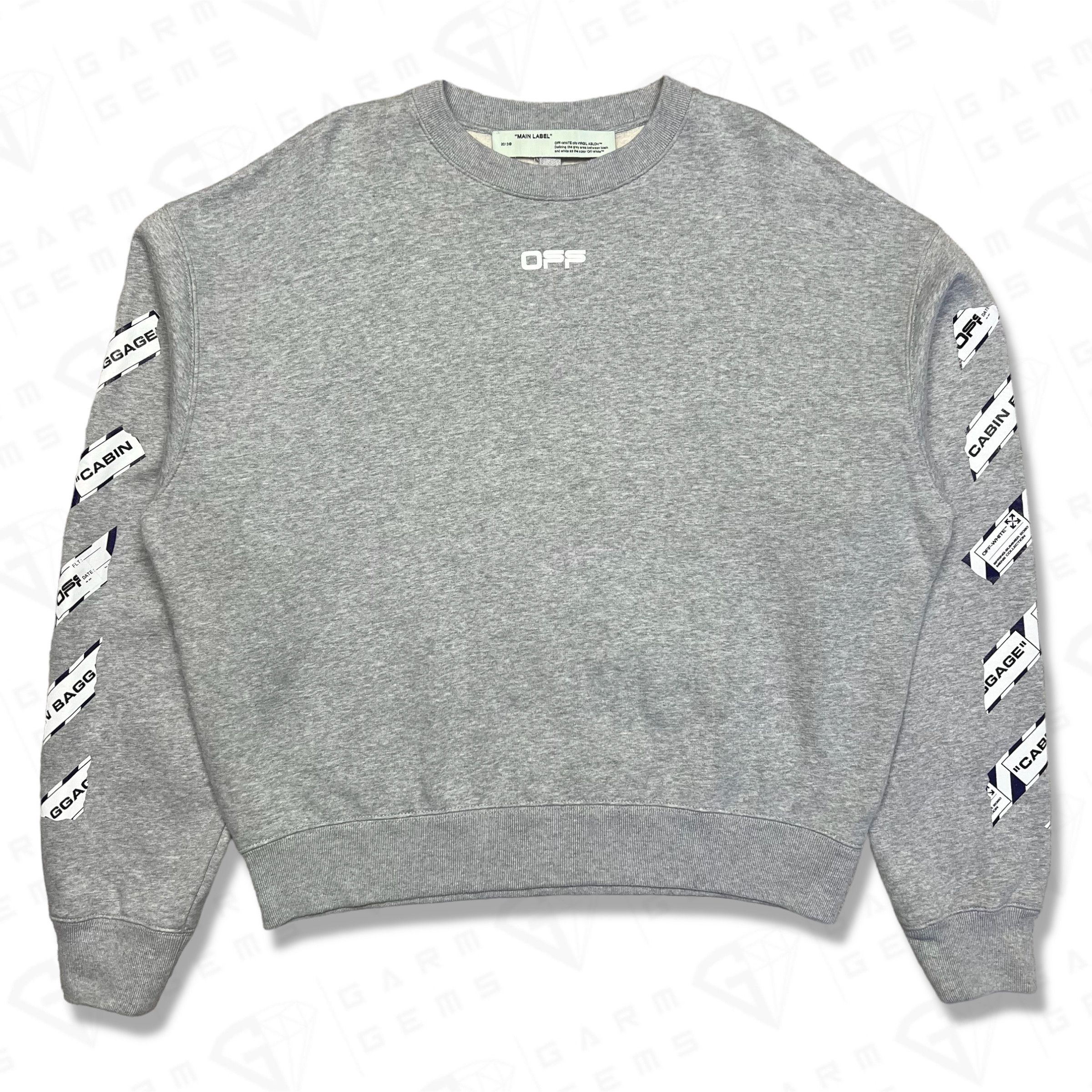 Off-White Off-White Airport Tape Logo Sweatshirt Size US L / EU 52-54 / 3 - 1 Thumbnail