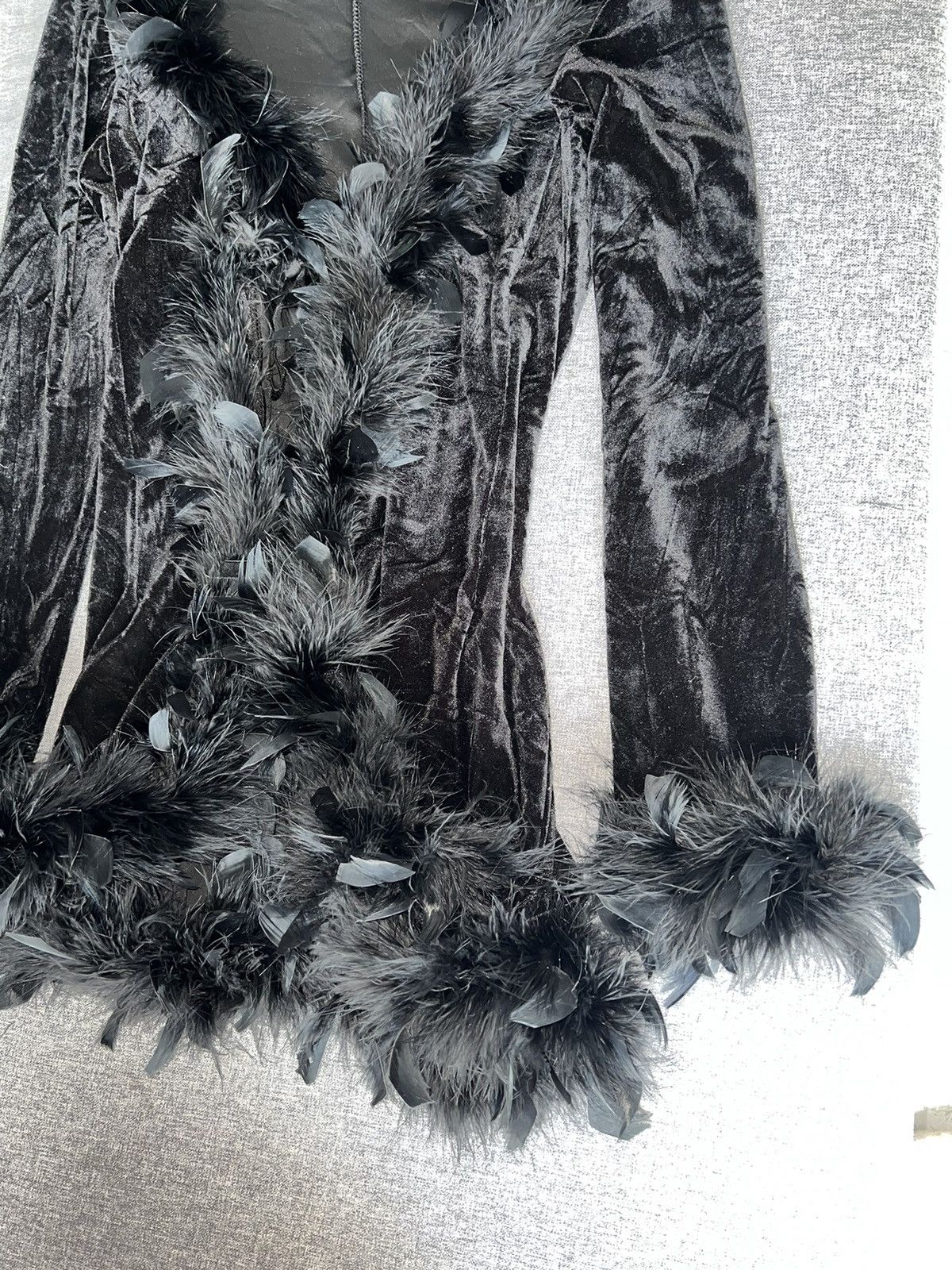 Ann Demeulemeester RARE velvet feather trim cardigan 🪶 Size M / US 6-8 / IT 42-44 - 7 Thumbnail