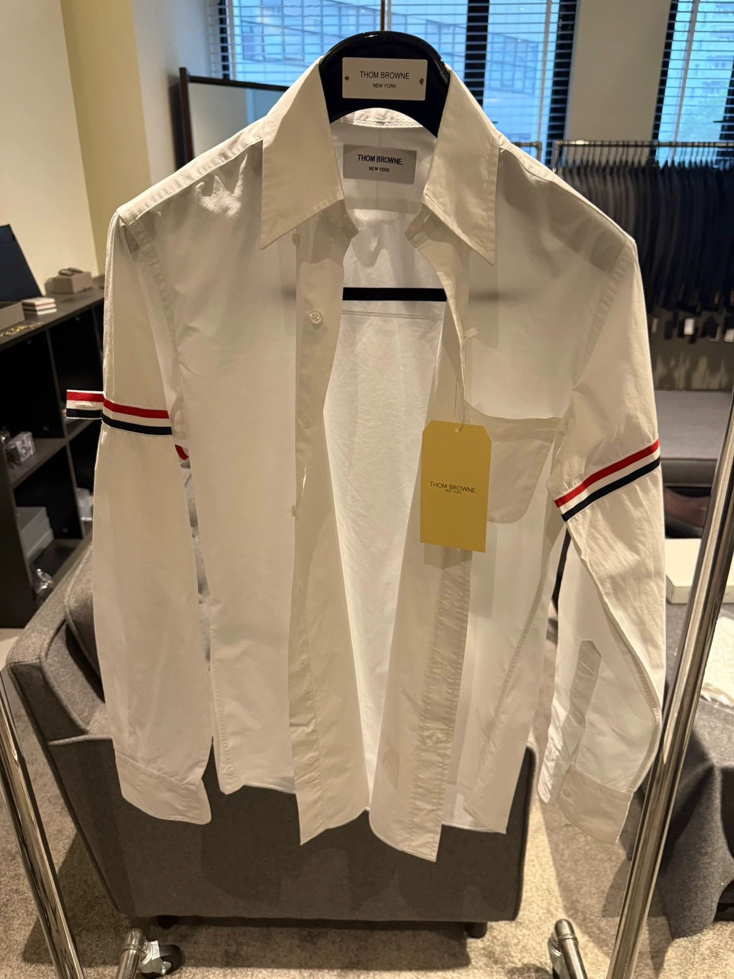 Thom Browne Thom Browne Classic Double Logo Poplin Shirt Size 2 SS Size US M / EU 48-50 / 2 - 1 Thumbnail