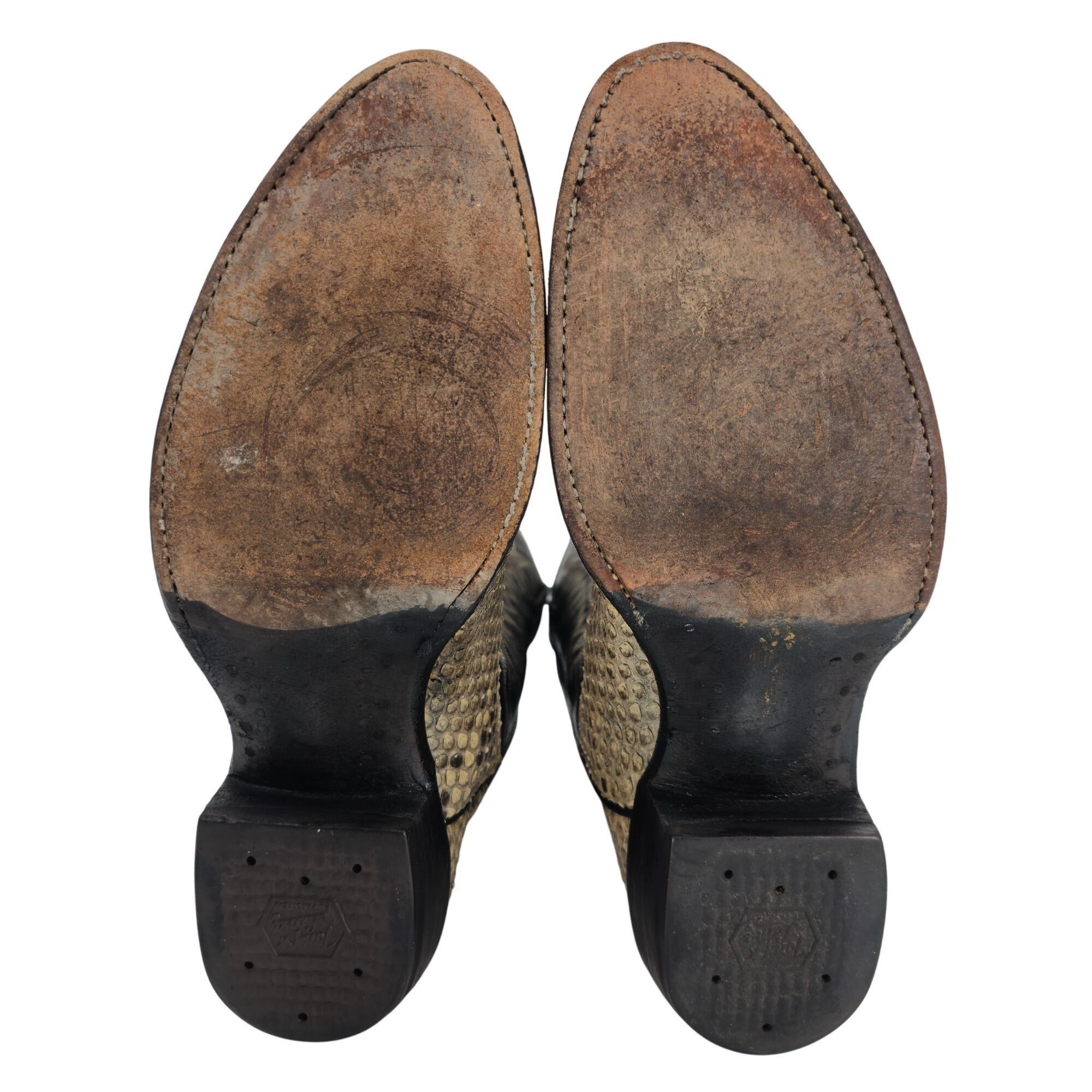 Tony Lama Vintage Exotic Tony Lama Python Snakeskin Men 9 Brown Cowboy Size US 9 / EU 42 - 4 Thumbnail