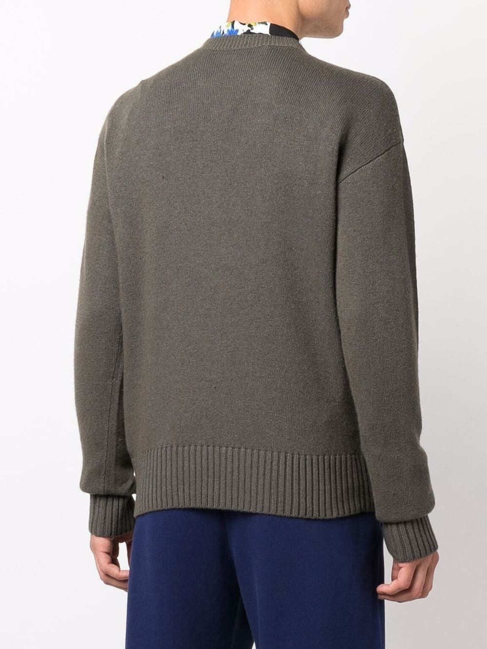 Off-White Green Embroidered Crewneck Knitted Sweater Size US L / EU 52-54 / 3 - 4 Thumbnail