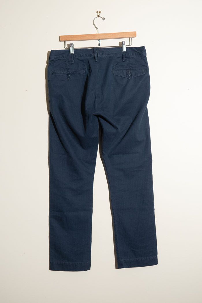RRL Ralph Lauren RRL Slim Fit Herringbone Twill Pant Worth Navy Size US 34 / EU 50 - 18 Thumbnail