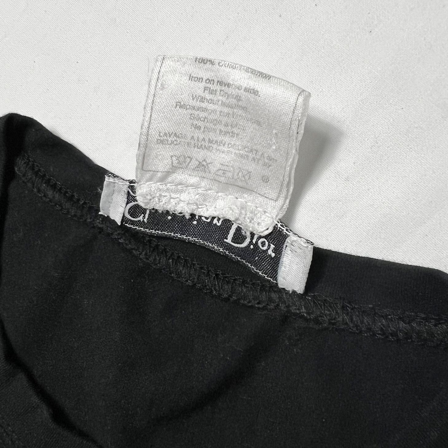 00s Christian Dior miss dior metallic text print top