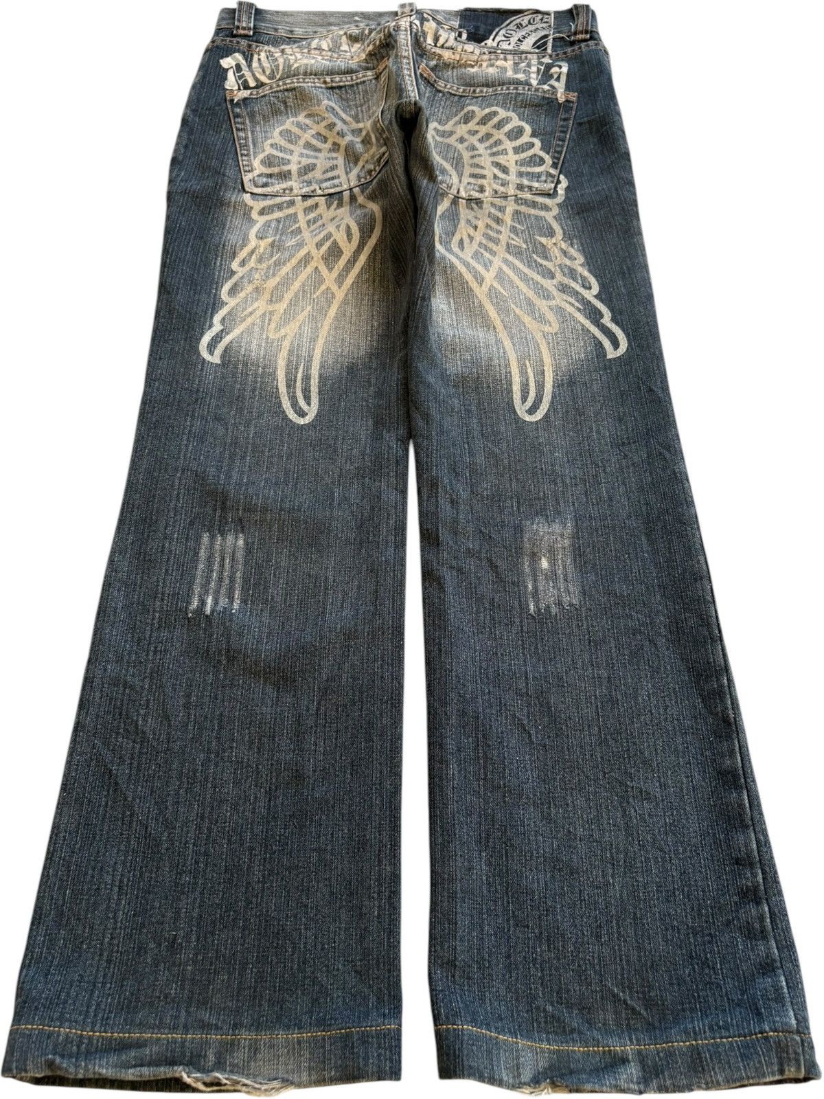 Dolce & Gabbana Vintage Dolce & Gabbana Mud Wash Spell Out Bootcut Jeans Size US 33 - 2 Thumbnail