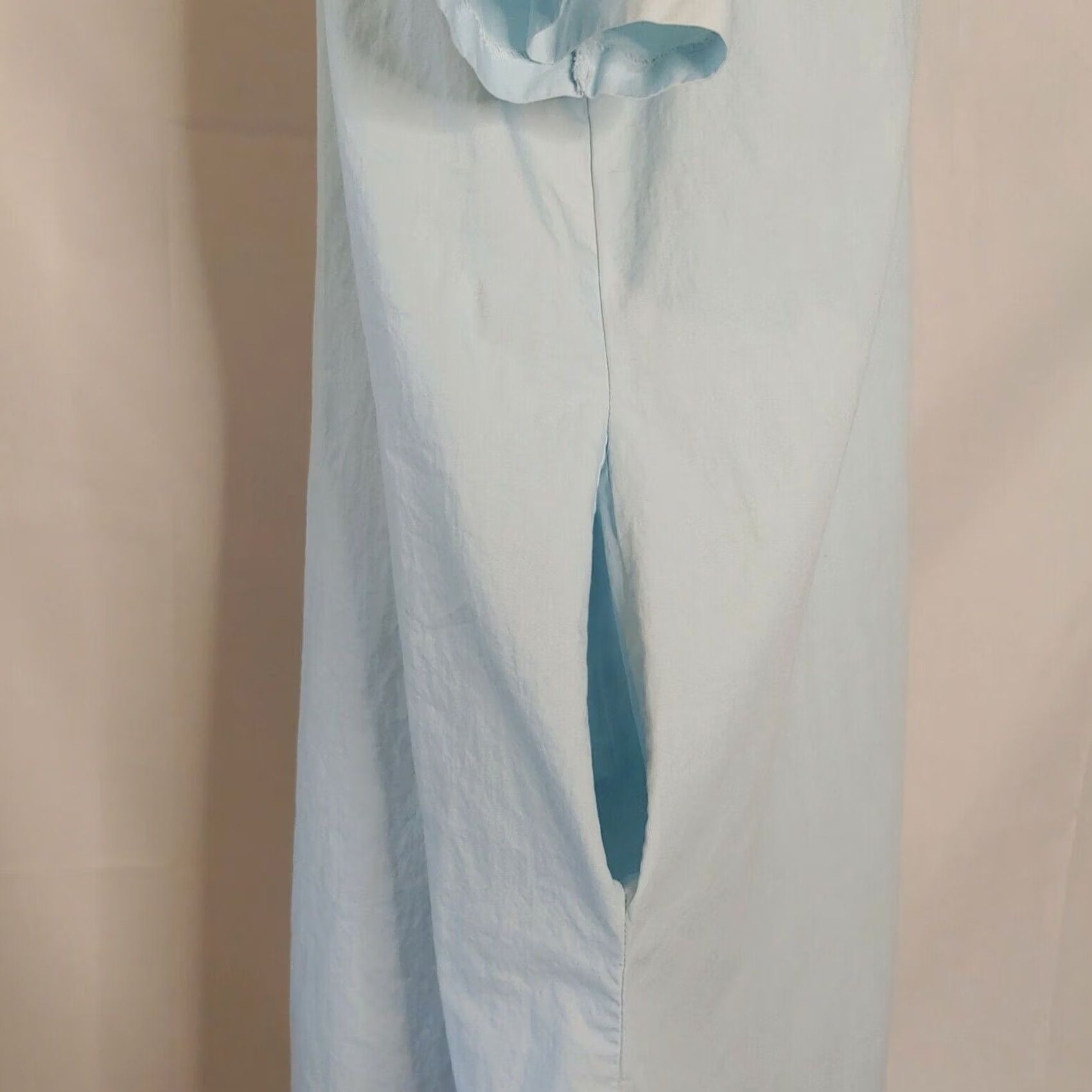 Vintage VINTAGE Womens Nightgown M/L Lace Trim Blue Short Sleeve Button Grannycore Shirt Size 32" / US 10 / IT 46 - 3 Thumbnail