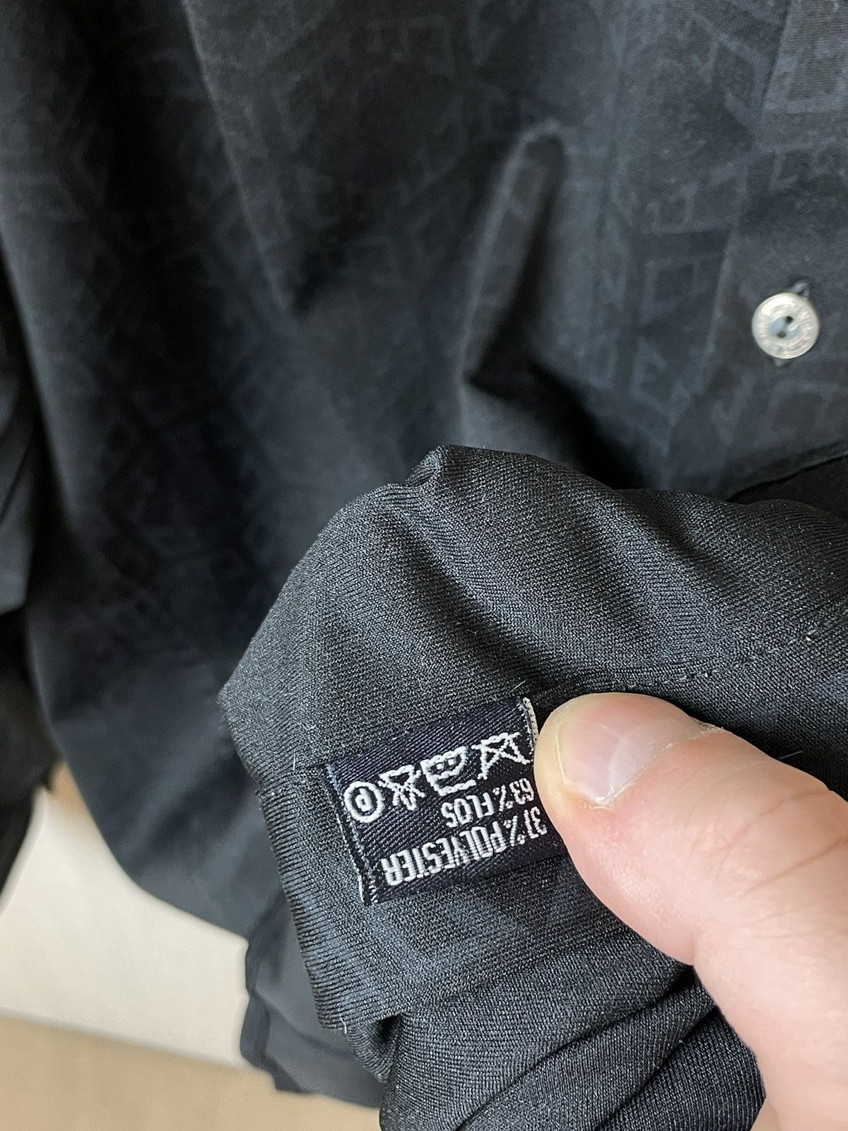 Versace × Vintage vintage 90s gianni versace black monogram button up shirt L Size US XL / EU 56 / 4 - 12 Thumbnail