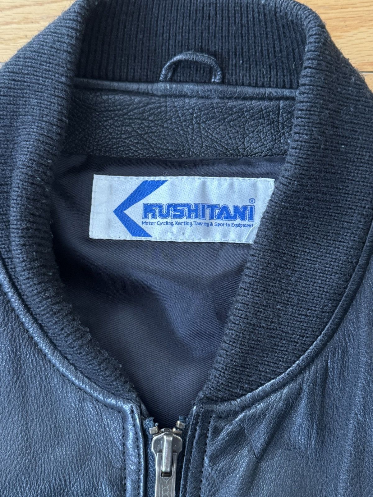 Vintage Vintage Kushitani Leather Explorer Bomber Jacket Size US L / EU 52-54 / 3 - 3 Thumbnail