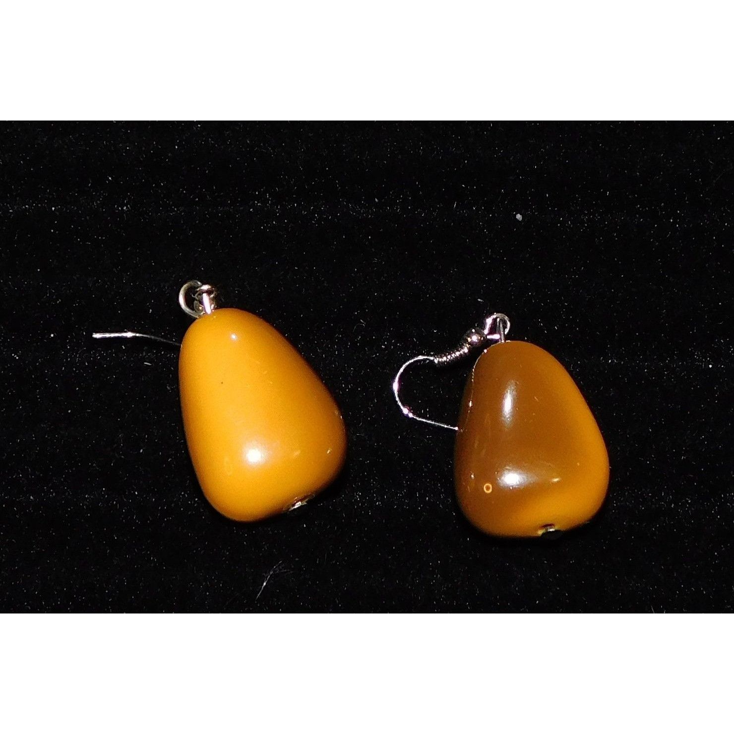 Other Abstract Orange And Brown Mottled Drop Earrings Size ONE SIZE - 4 Thumbnail