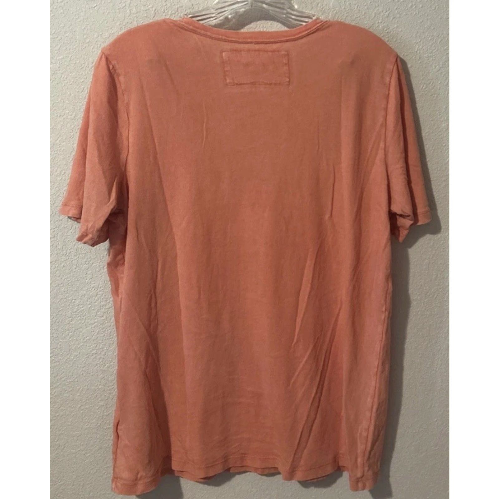 Gap Gap T-Shirt V-Neck Pocket Orange 1018 Large Unisex Adults Regular Cotton 100% Pima Lightweight Classic Marbled Wash Mens/Womens Size US L / EU 52-54 / 3 - 2 Thumbnail