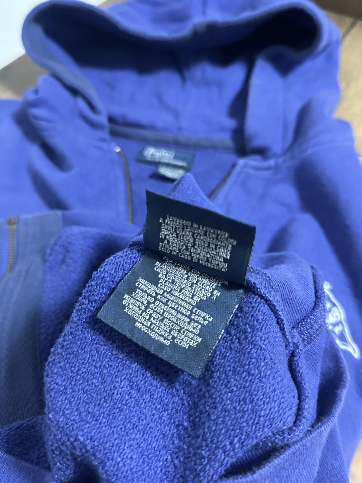 Polo Ralph Lauren × Vintage Vintage 90’s Polo Ralph Lauren Pirate Skull Blue Zip Hoodie Size US S / EU 44-46 / 1 - 8 Thumbnail