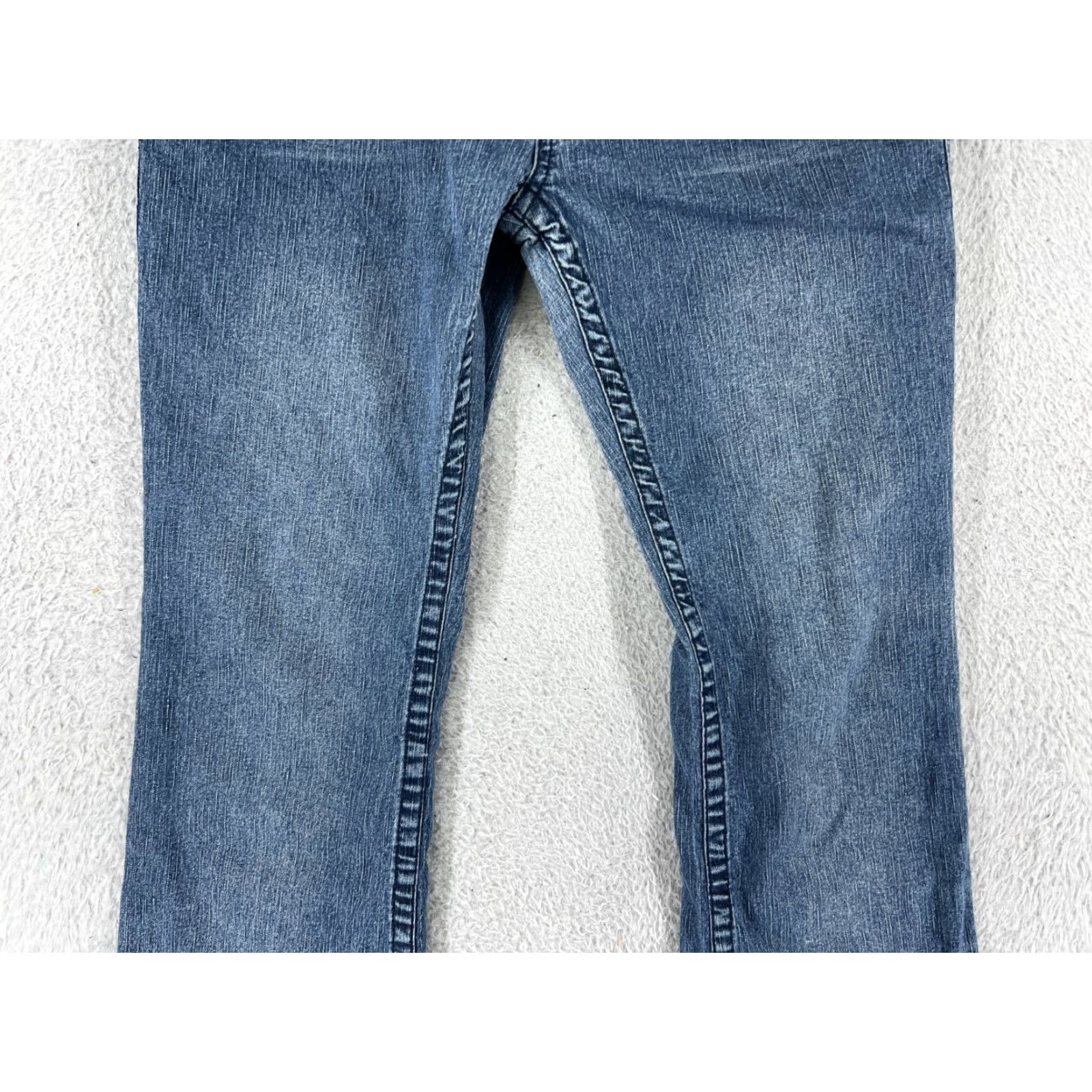Denime One Tuff Babe Jeans Women 11 Blue Denim Bootcut Low Rise Embroidered Ramie Cotton Blend Size 32" / US 10 / IT 46 - 5 Thumbnail