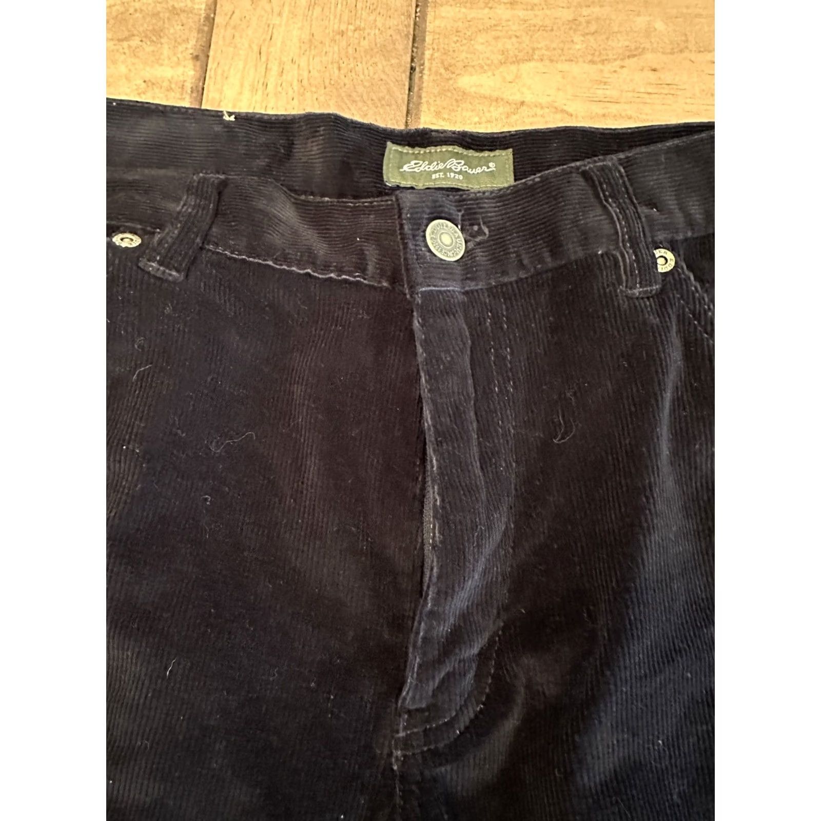 Eddie Bauer VINTAGE? Eddie Bauer Pants Women’s 14 Black Corduroy Straight Leg No Tag 17x28 Size 36" / US 14 / IT 50 - 2 Thumbnail
