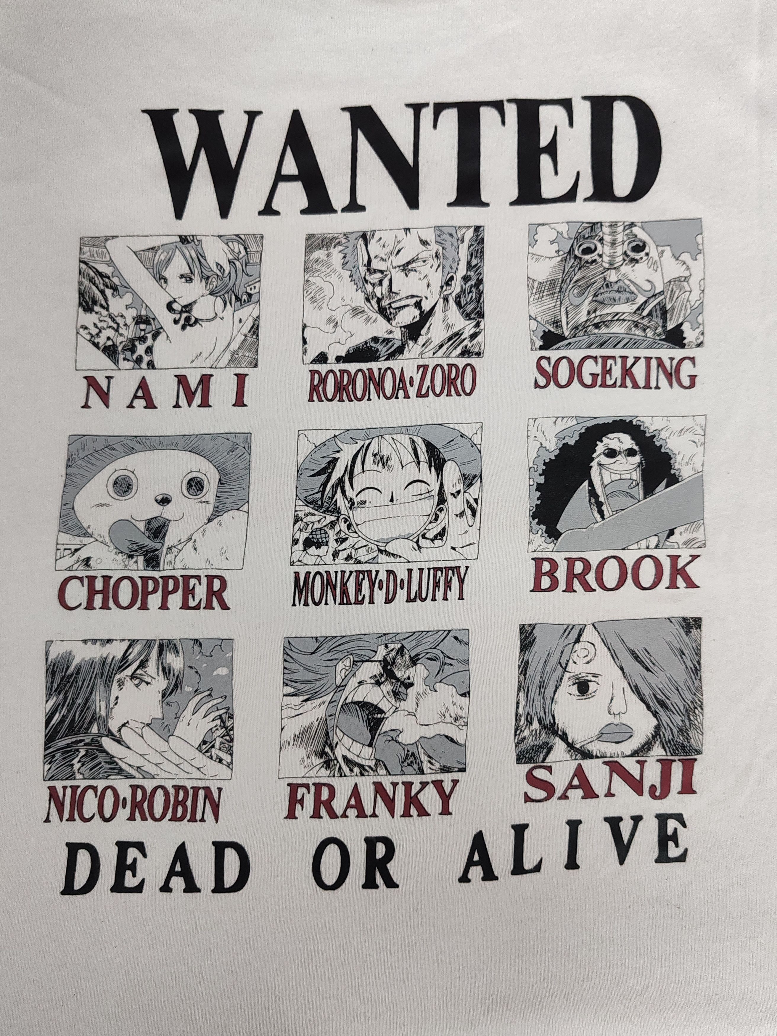 Anime Vintage One Piece Wanted Dead or Alive Long Sleeve Tee Anime Size US L / EU 52-54 / 3 - 1 Thumbnail