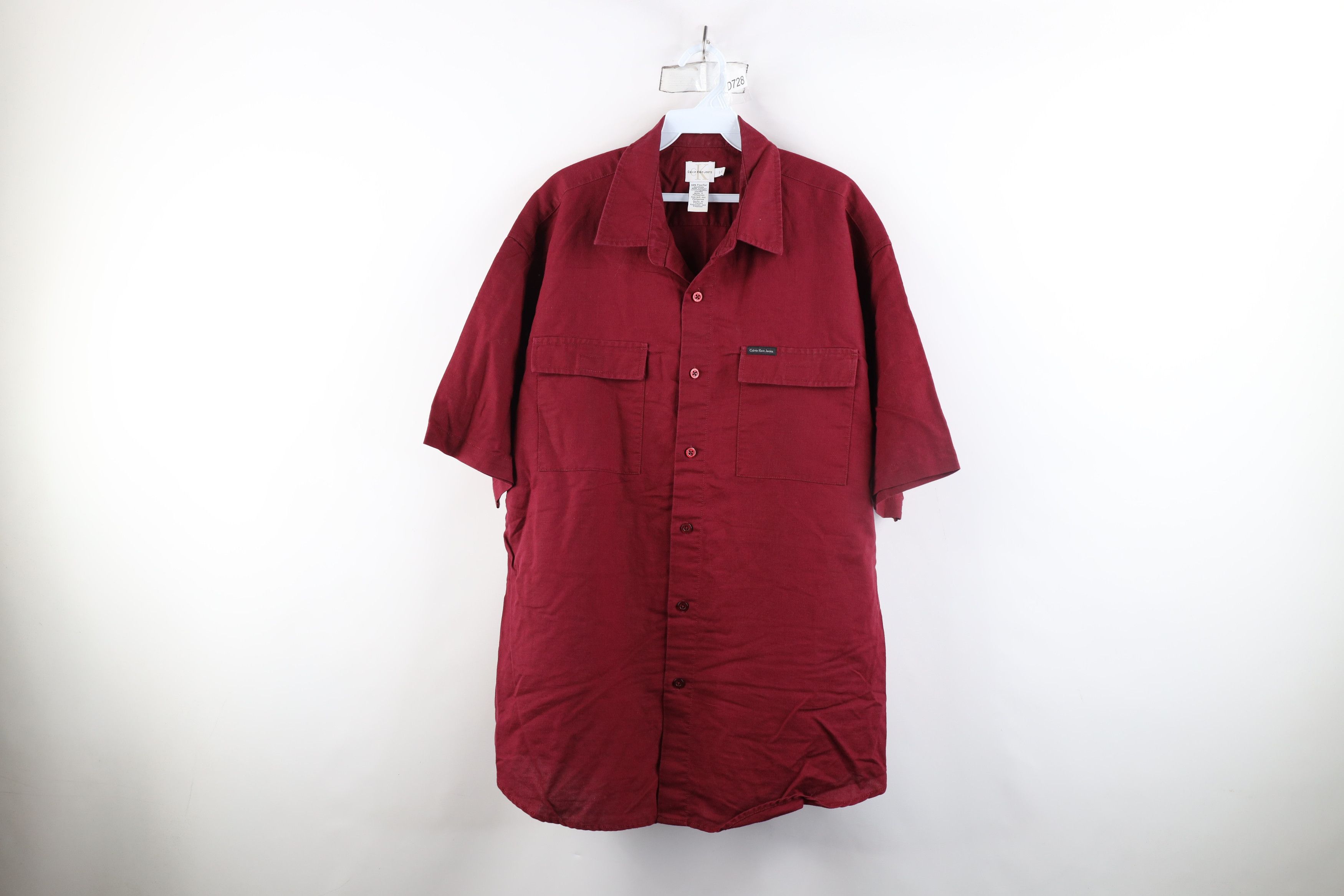 Calvin Klein × Vintage Vintage 90s Calvin Klein Flax Linen Collared Button Shirt Size US L / EU 52-54 / 3 - 1 Thumbnail