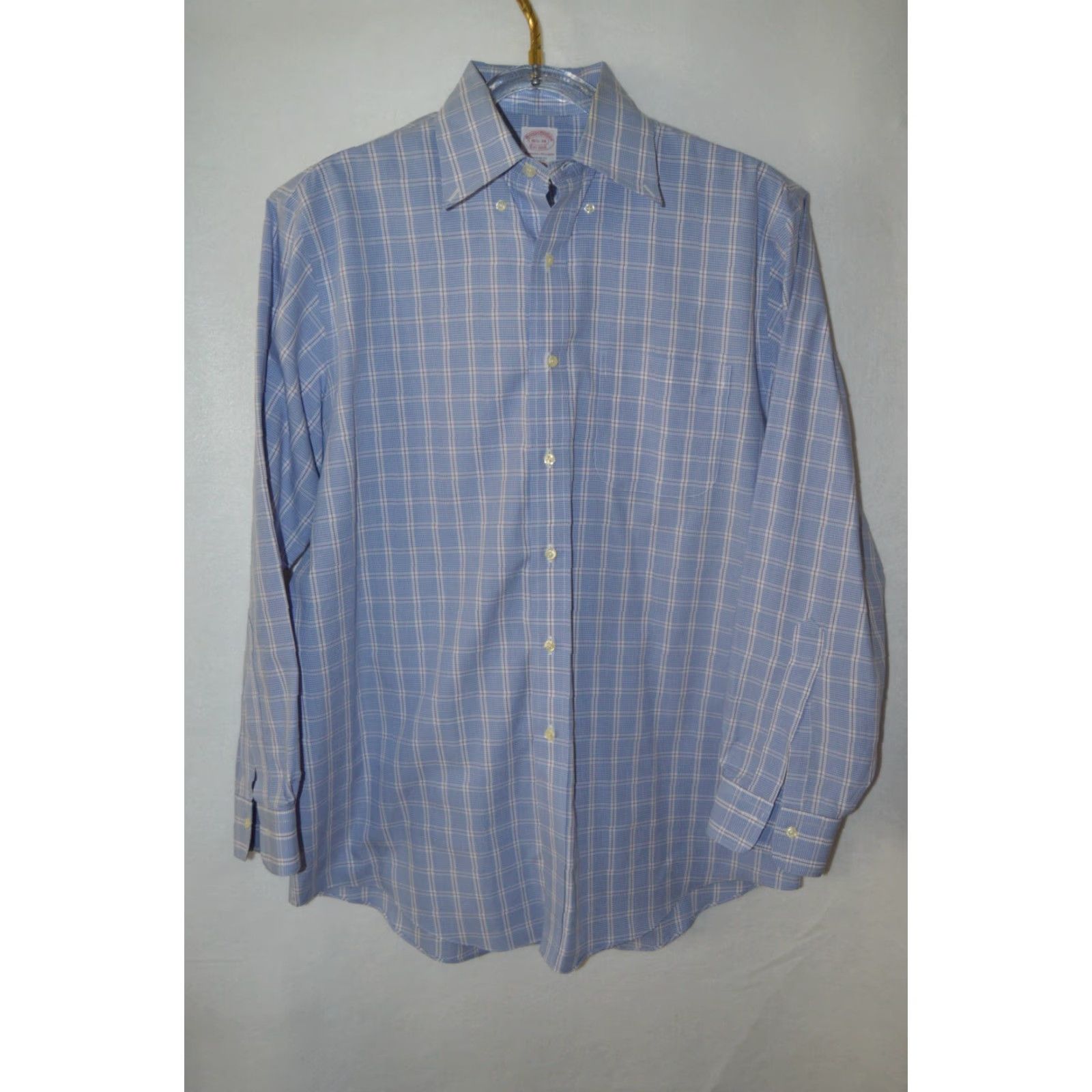 Brooks Brothers Brooks Brothers Dress Shirt Blue Plaid L/S Regular Fit 16.5 / 34 Men Shirts Mens Plaid Button-Down Collar Barrel Cuff Non-Iron All Seasons Vintage: No Size 46R - 2 Thumbnail