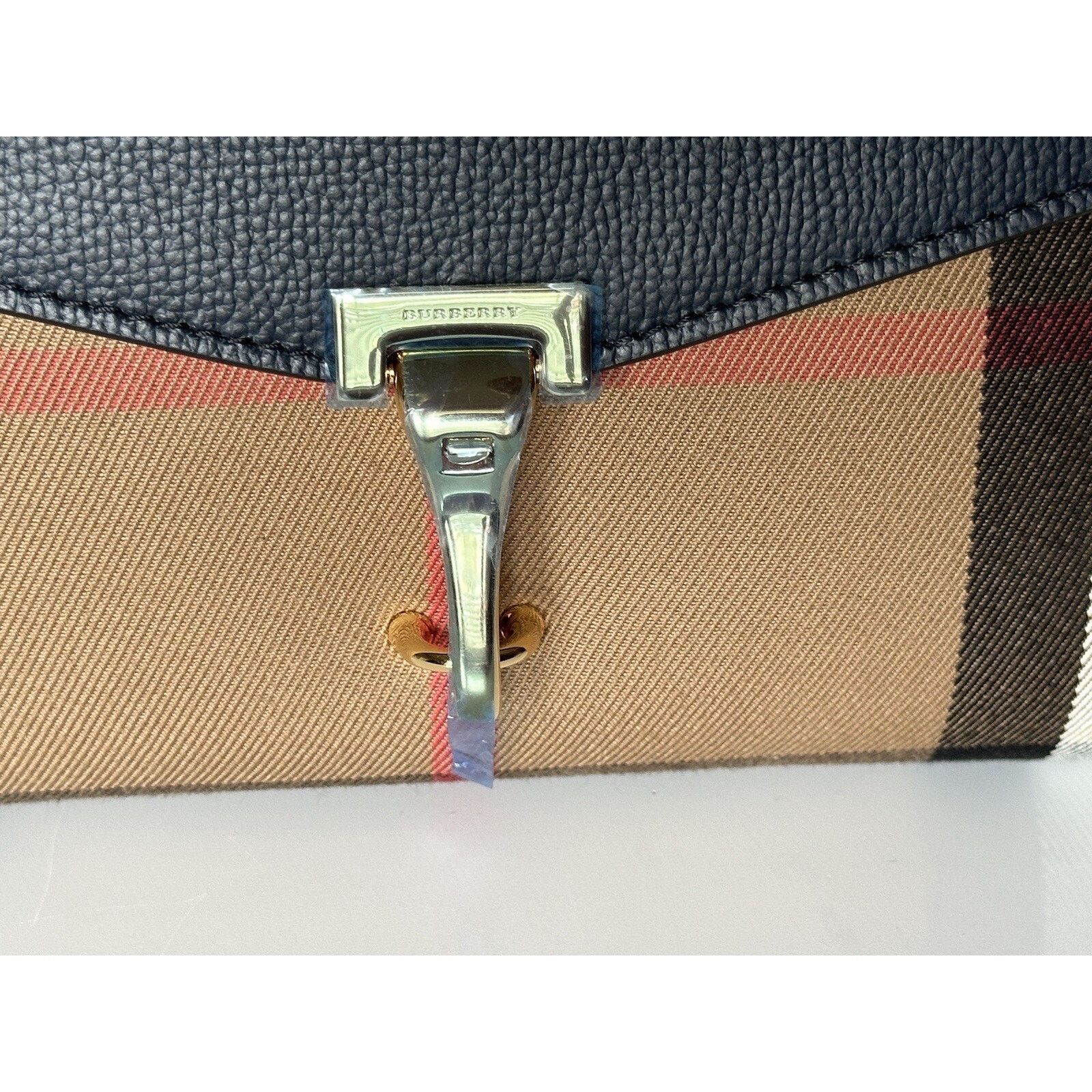 Burberry Burberry Small Macken House Check Derby Bag Blue 39972051 Size ONE SIZE - 2 Thumbnail