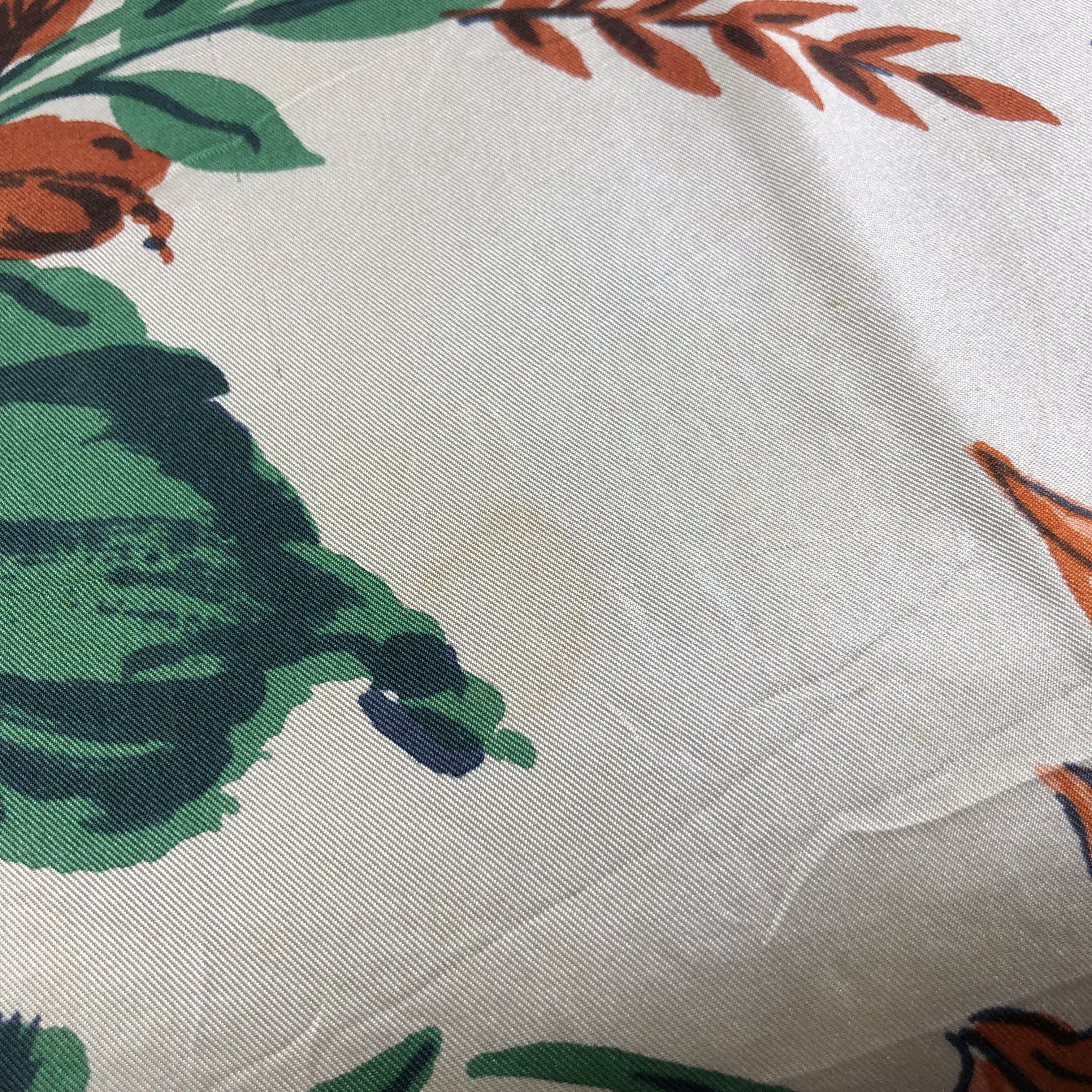 Vintage Luxury Hand Rolled Floral Silk Scarf M402 Size ONE SIZE - 13 Thumbnail