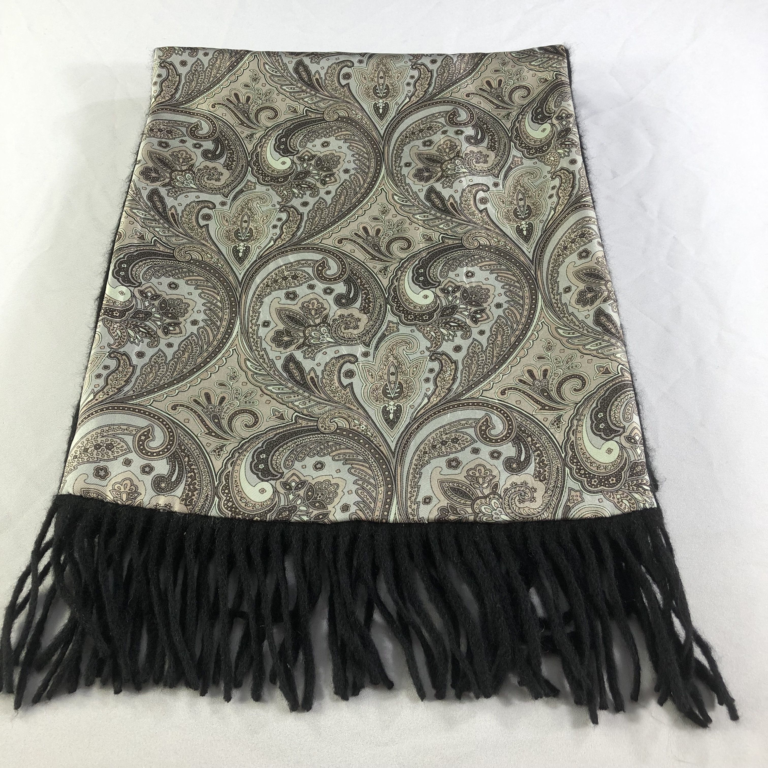 Japanese Brand Via Pontaccio Paisley Silk Cashmere Scarf Muffler V1690 Size ONE SIZE - 2 Thumbnail