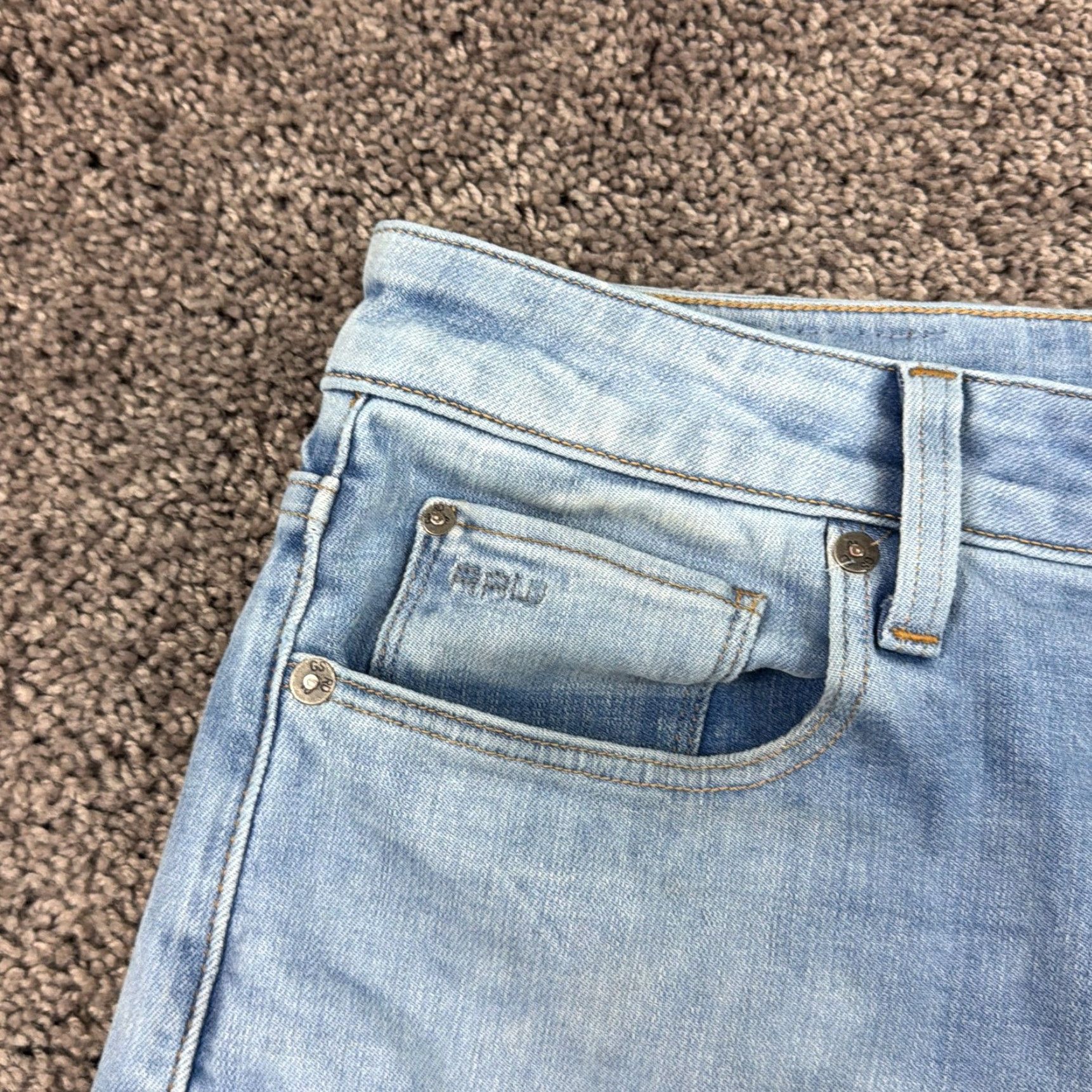 G-Star G-Star Raw Jeans Men 32 Slim Fit Low Rise Streetwear Light Wash Denim 3301 Jeans Size 24" / US 00 / IT 34 - 3 Thumbnail