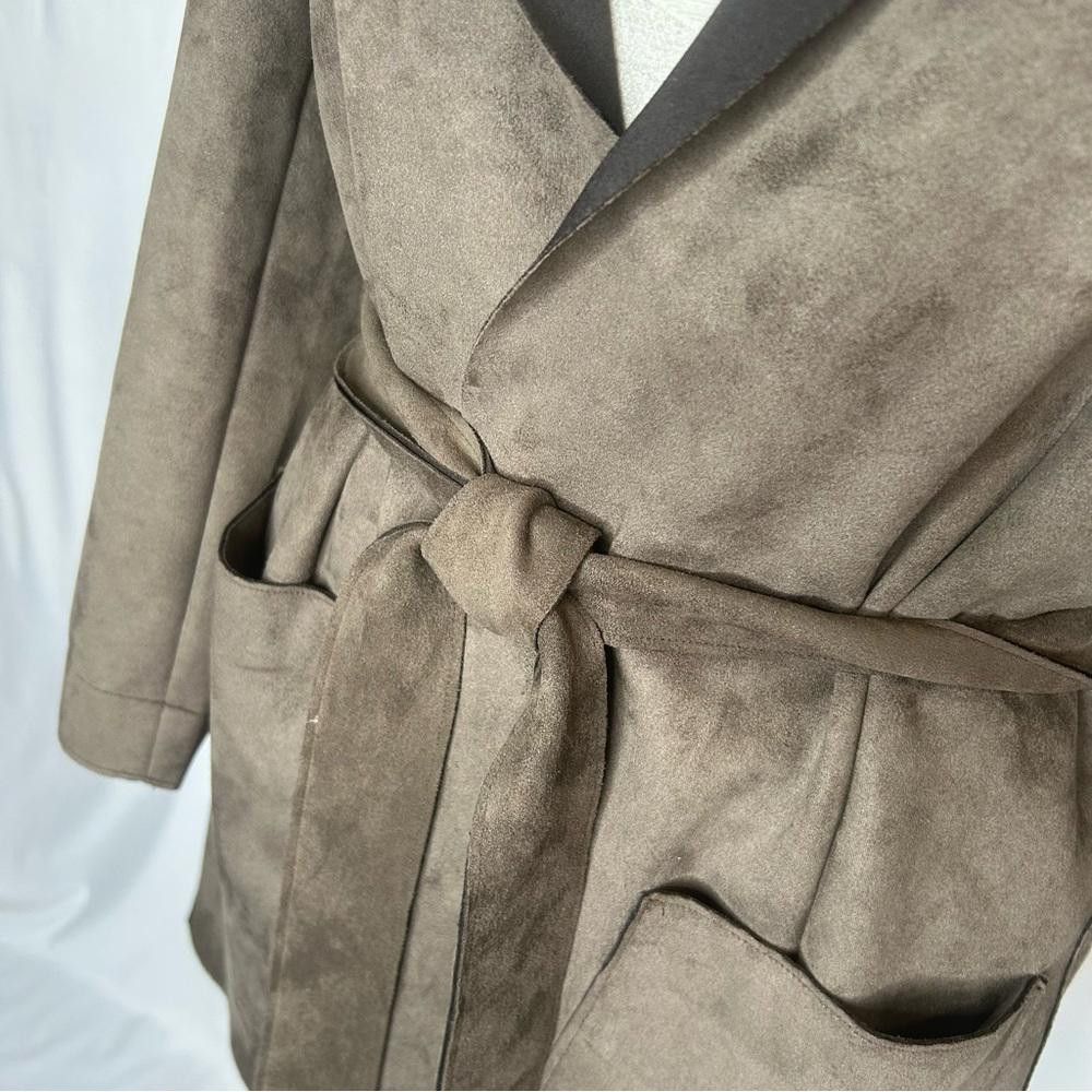 Zara Zara Basic Faux Suede Hooded Jacket w/ Matching Belt, Med Size M / US 6-8 / IT 42-44 - 8 Thumbnail