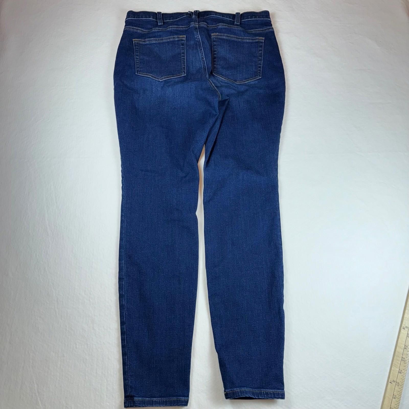 Duluth Trading Company Duluth Trading Co Womens Skinny Jeans Dark Wash 12 Long Size 34" / US 12 / IT 48 - 3 Thumbnail