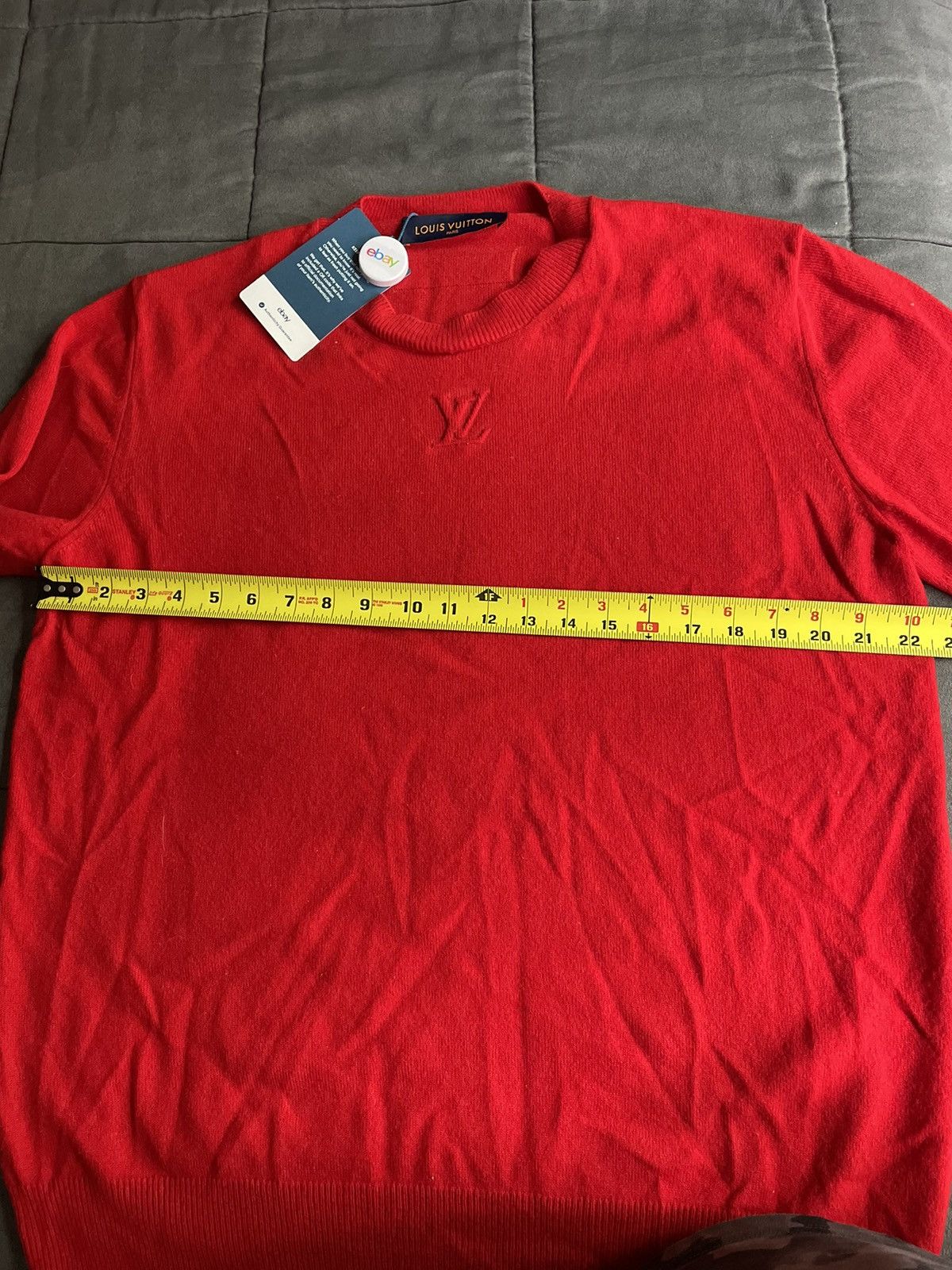 Louis Vuitton Louis Vuitton Red Cashmere Embossed Logo Sweater Size US L / EU 52-54 / 3 - 6 Thumbnail