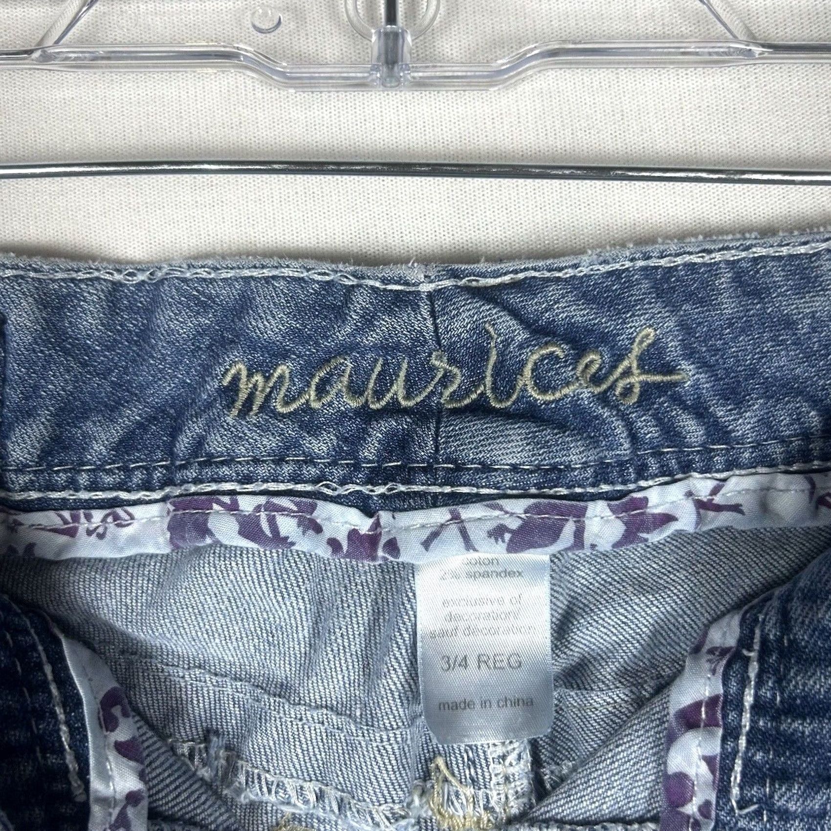Vintage Maurices Skinny Leg Jeans Womens Size 4 Low Rise Medium Wash Denim Distressed Zipper Pockets Regular Fit Pocket Maurices Skinny Leg Womens Jeans Size 27" / US 4 / IT 40 - 4 Thumbnail