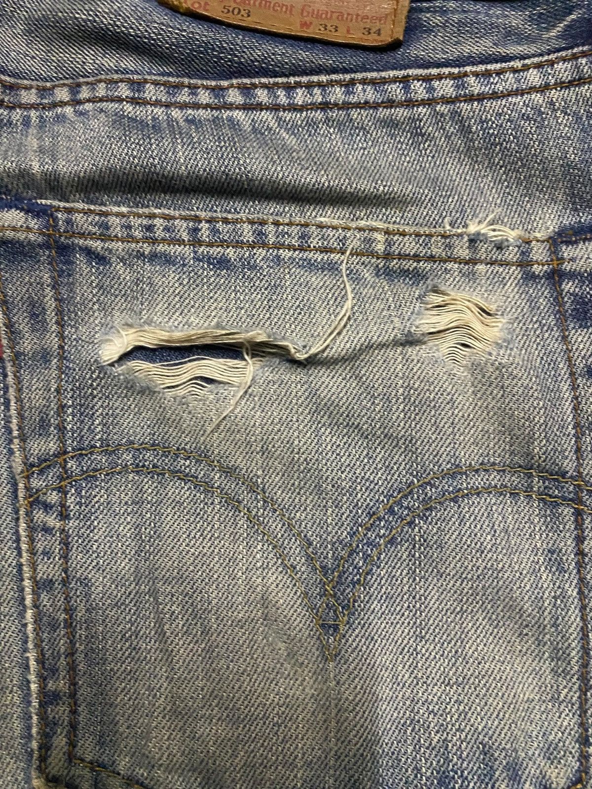 Levi's Vintage Levis 503 80s mud wash Distressed Baggy Jeans Size US 33 - 12 Thumbnail