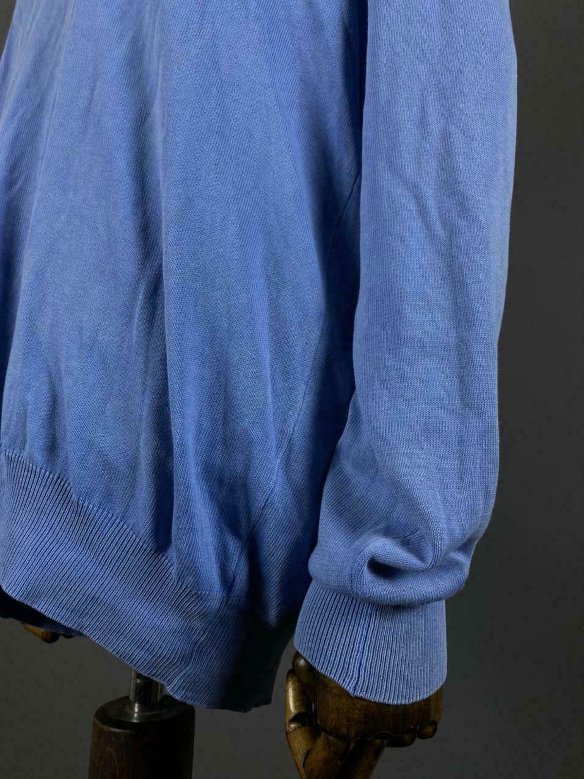 Gant Gant Blue V-Neck Cotton Sweater Size XL Pit to Pit 23" Size US XL / EU 56 / 4 - 4 Thumbnail