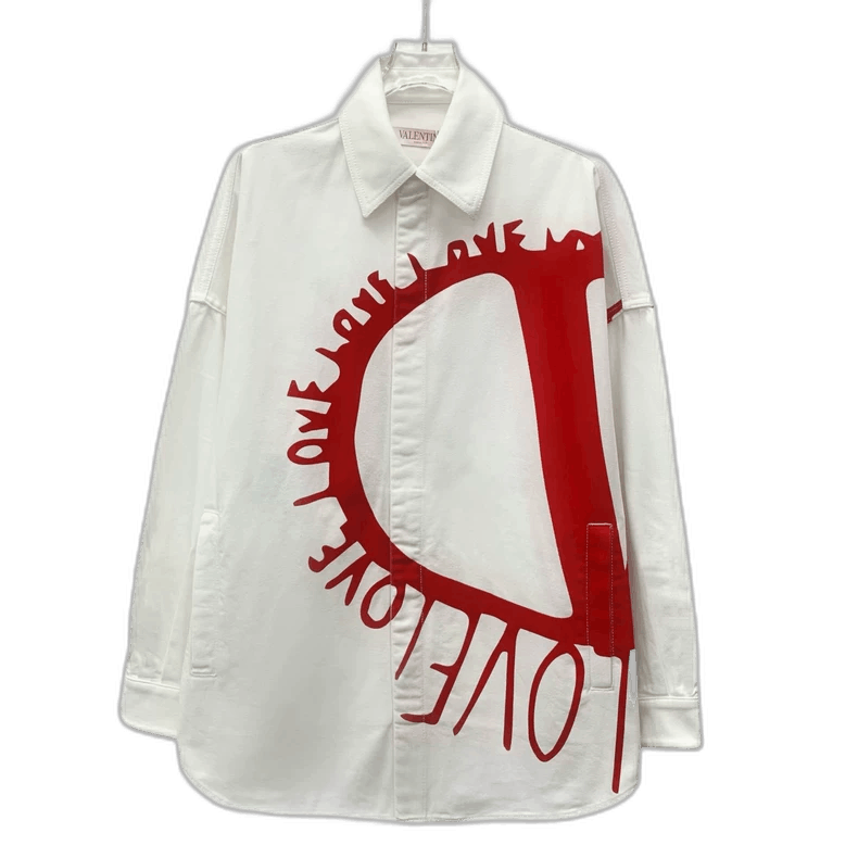 Valentino Valentino White Logo Print Long Sleeve Shirt Size XS / US 0-2 / IT 36-38 - 1 Thumbnail