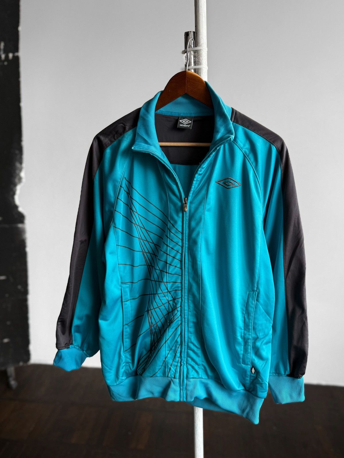 Umbro Umbro Mens Vintage Track Jacket Turquoise Black Full Zip Size US M / EU 48-50 / 2 - 1 Thumbnail