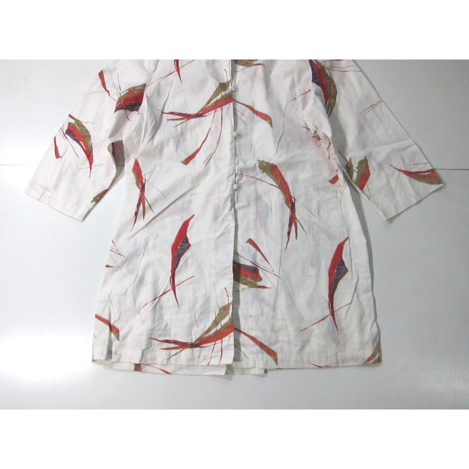 Vintage TravelSmith Blouse Tunic 100% Cotton Floral Button Down White Large Women XS? Size L / US 10 / IT 46 - 6 Thumbnail