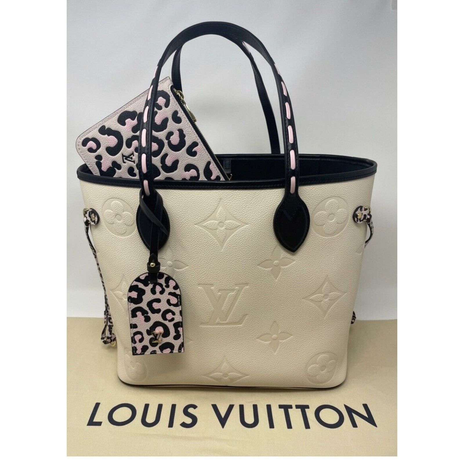 Louis Vuitton Louis Vuitton Neverfull Tote MM Ivory Leather Size ONE SIZE - 5 Thumbnail