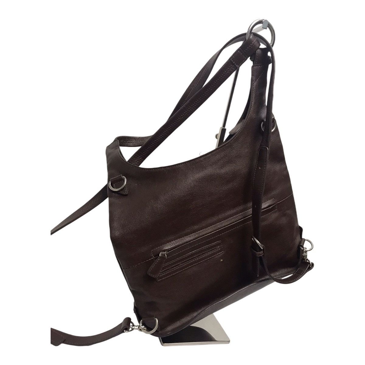 Japanese Brand Pelle Dark Brown Leather Bag-pack Size ONE SIZE - 5 Thumbnail
