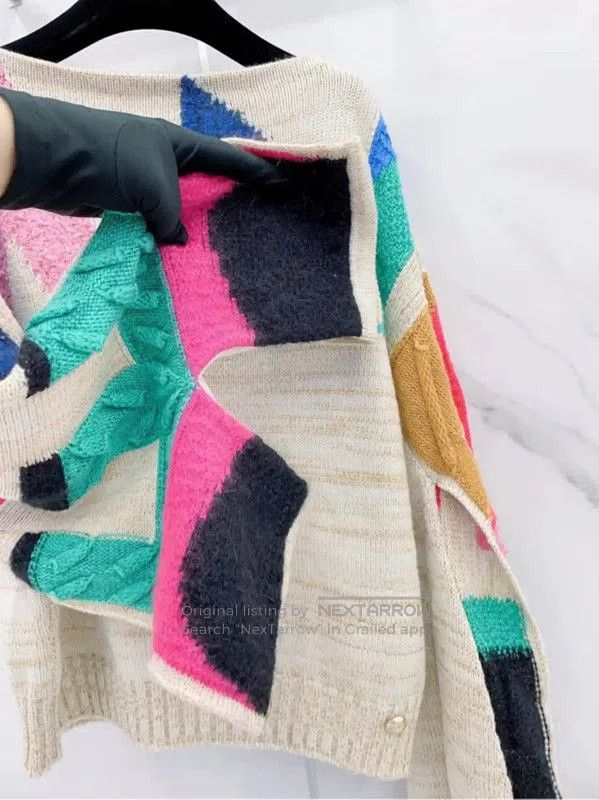 Chanel Chanel Multicolor Cotton Blend Long Sleeve Sweater . Size S / US 4 / IT 40 - 6 Thumbnail