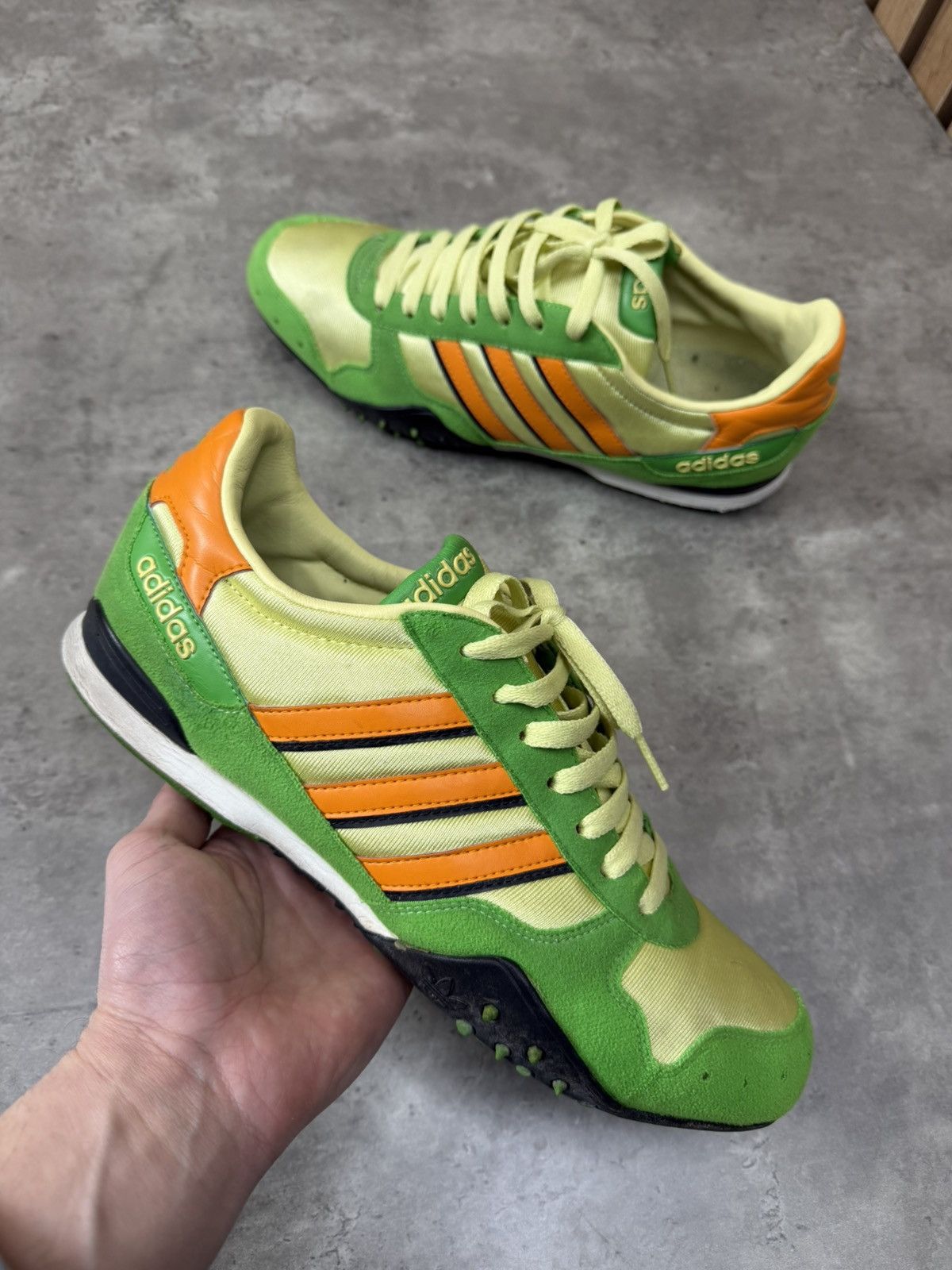 Adidas Adidas Originals Retro Trainers Green Orange Sneakers 2000s Size US 10 / EU 43 - 12 Thumbnail