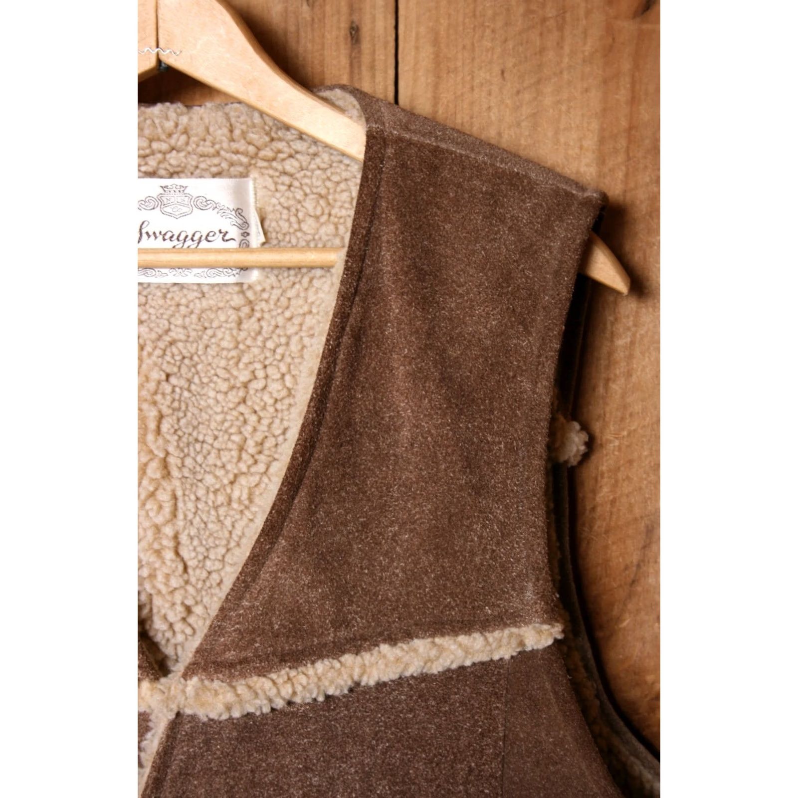 Vintage VINTAGE Swagger Suede Sherpa Lined Snap Button Vest Men's XL Brown Western Suede Vest Mens XL Brown Vintage Swagger Vest Size US XL / EU 56 / 4 - 2 Thumbnail