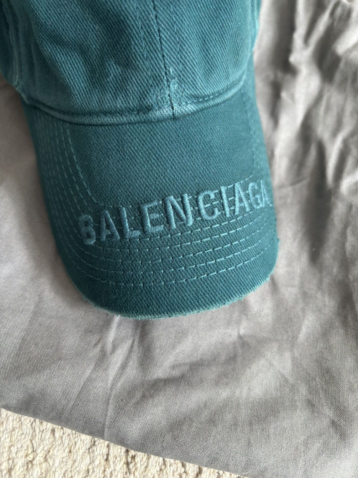 Balenciaga Balenciaga logo petrol blue distressed baseball cap Size ONE SIZE - 2 Thumbnail