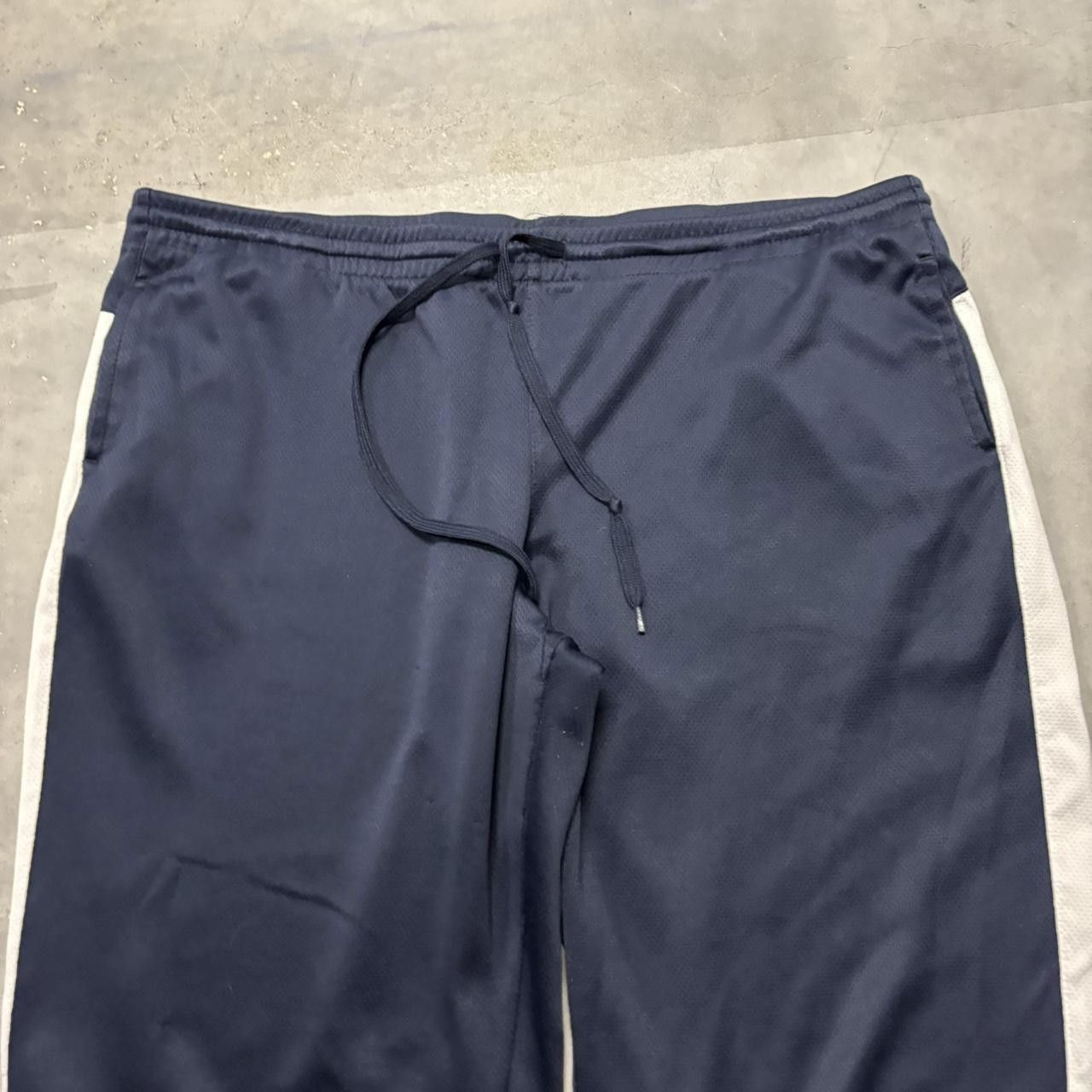 Japanese Brand × Vintage Crazy Vintage Y2K/2000s Navy Blue White Striped Essential Sweatpants! Size US 34 / EU 50 - 3 Thumbnail