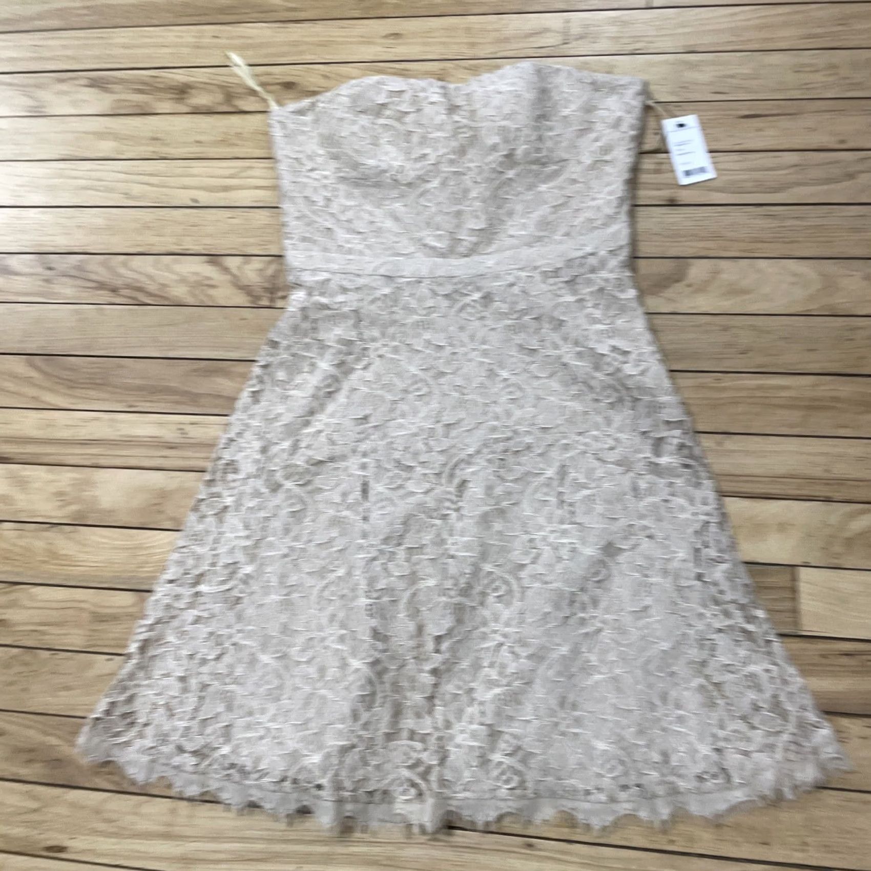 Diane von Furstenberg Diane von Furstenberg Amira Dress Women 6 Tan Floral Lace Knee Length Boho Fit & Flare New Size M / US 6-8 / IT 42-44 - 4 Thumbnail