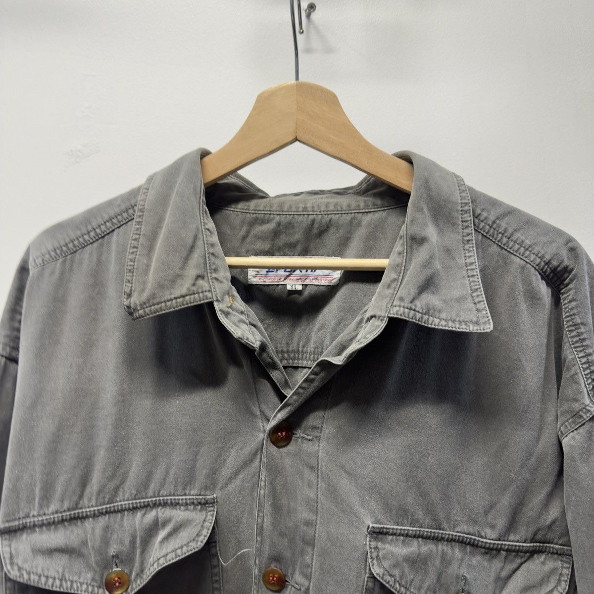 Vintage Faded Grey Cotton Jacket ERD Grunge Chrome Size US XL / EU 56 / 4 - 3 Thumbnail