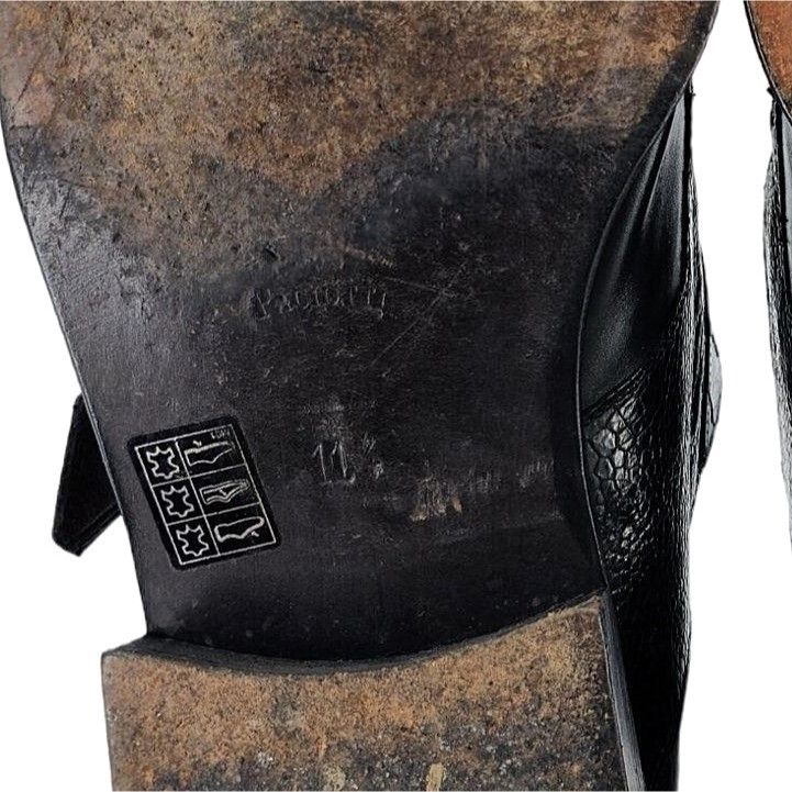 Paciotti Cesare Paciotti Mens 12 Italy Black Leather Alligator Monk Size US 12 / EU 45 - 12 Thumbnail