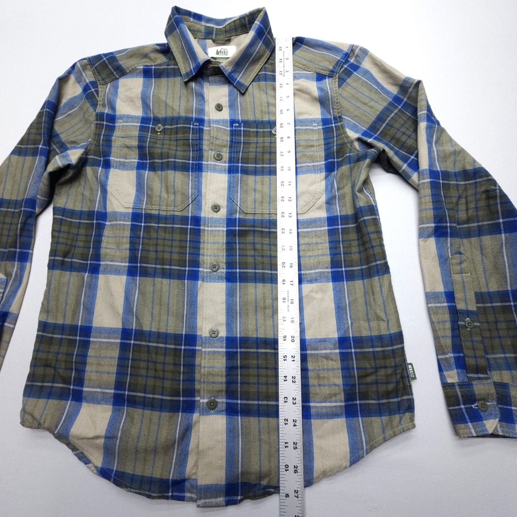 Vintage REI Co-op Poly Wool Flannel Shirt Mens Small Plaid Camp Outdoor Hiking Button Up Size US S / EU 44-46 / 1 - 5 Thumbnail