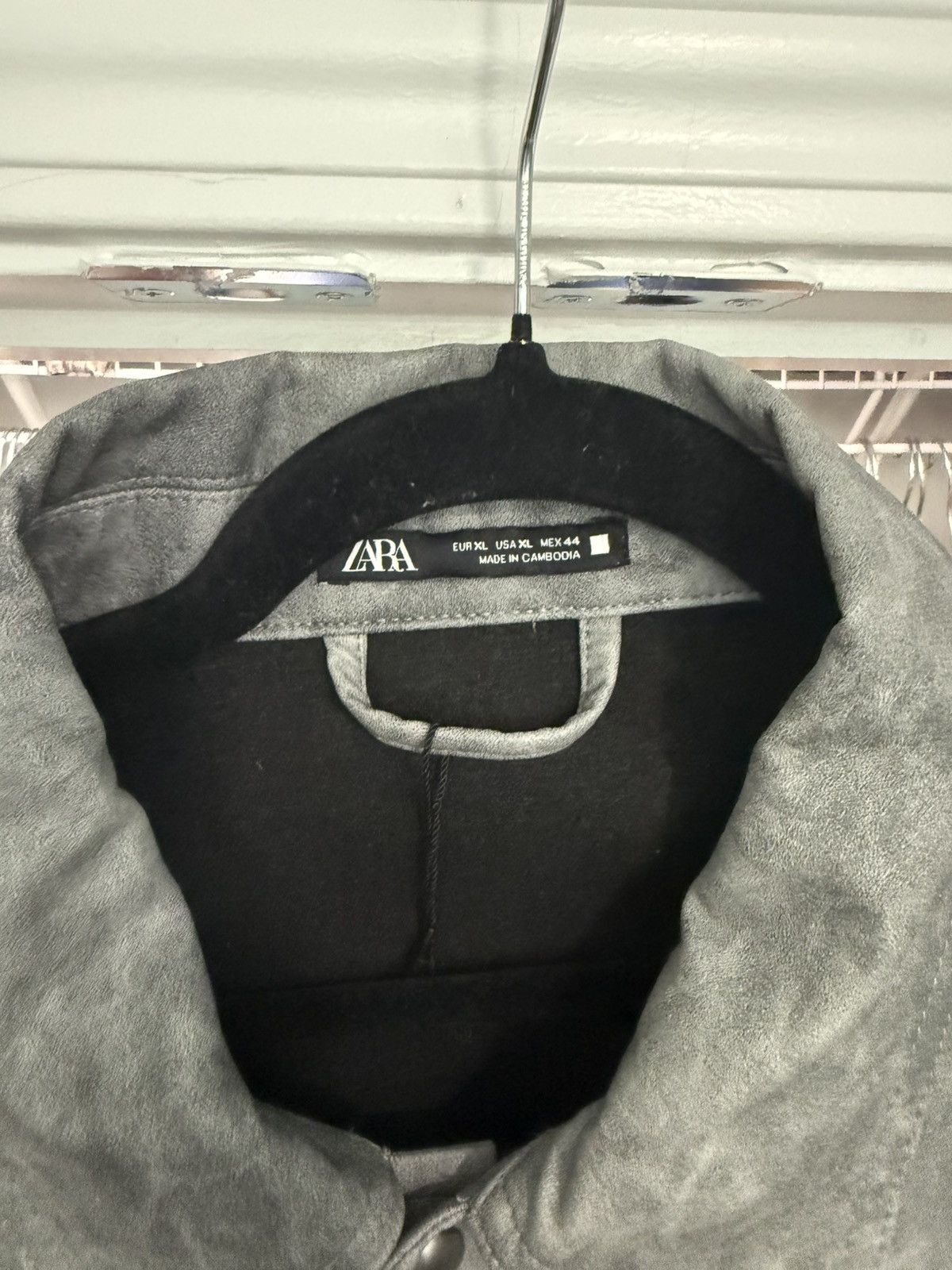 Zara Grey Leather Jacket Size US XL / EU 56 / 4 - 2 Thumbnail