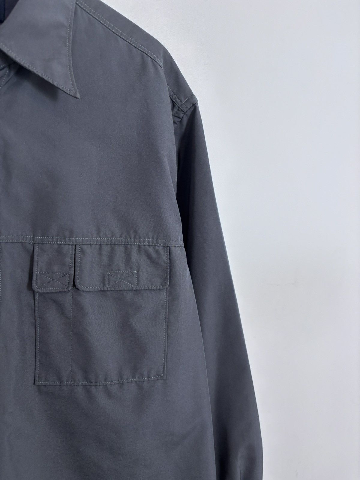 Trussardi Vintage Trussardi Jeans Men’s Navy Grey Long Sleeve Shirt Size US L / EU 52-54 / 3 - 5 Thumbnail