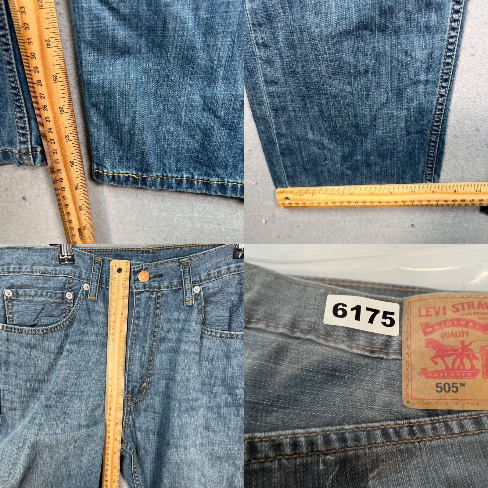 Levi's Levi's 505 Mens Size 34 x 30 Regular Fit Blue Jeans 100% Cotton Denim Regular Jeans Blue Mens Size US 34 / EU 50 - 8 Thumbnail