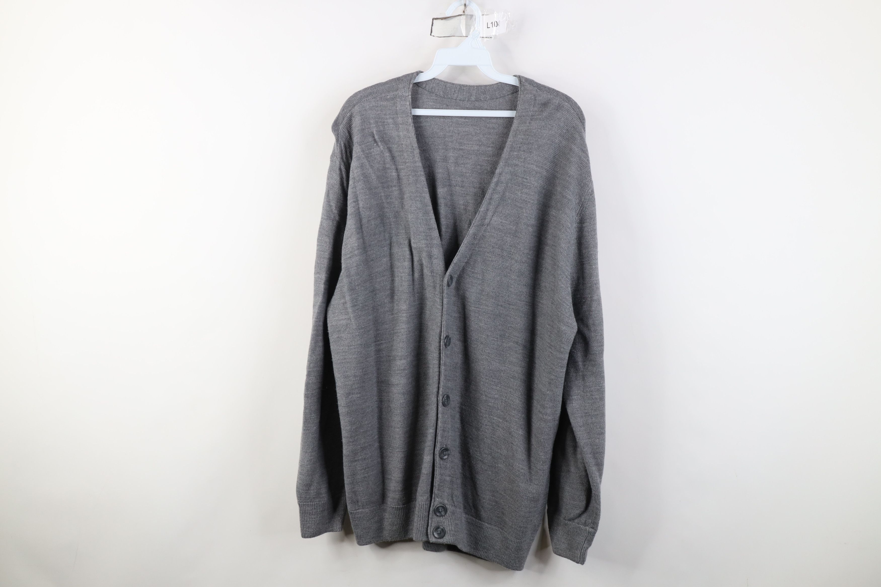 Vintage Vintage 90s Streetwear Kurt Cobain Cardigan Sweater Gray Size US XL / EU 56 / 4 - 1 Thumbnail
