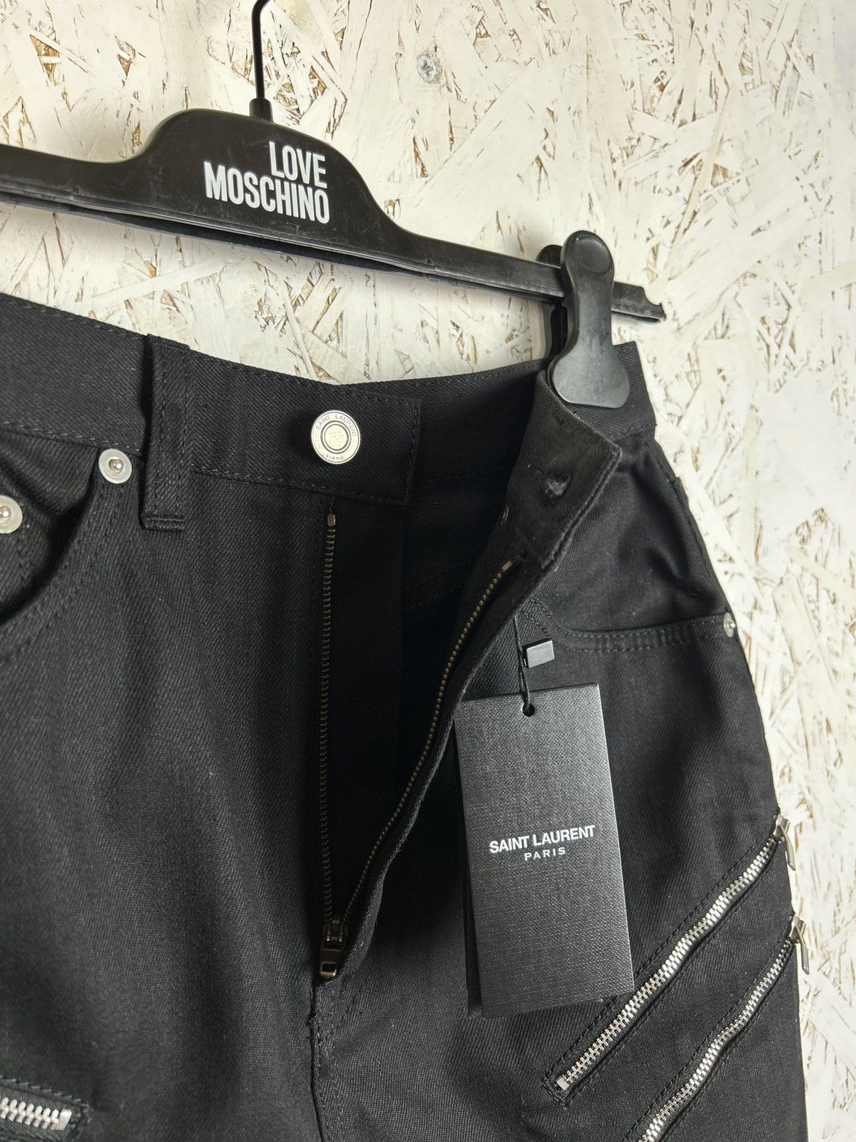 Saint Laurent Paris NWT Saint Laurent YSL Denim Zipper AW15 Skirt Hedi Black 27 Size 27" / US 4 / IT 40 - 7 Thumbnail